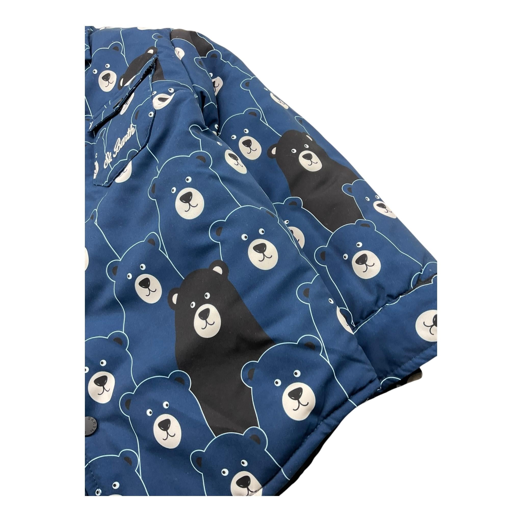 SAINT BARTH giubbino tinta unita con stampa orsi Blu per Bambino CHA0007 BLU SAINT BARTH