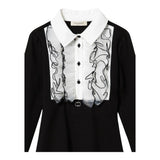 TWINSET abito bicolore con finta camicia  Bianco/nero per Bambina 242GJ2040 BIANCO/NERO TWINSET