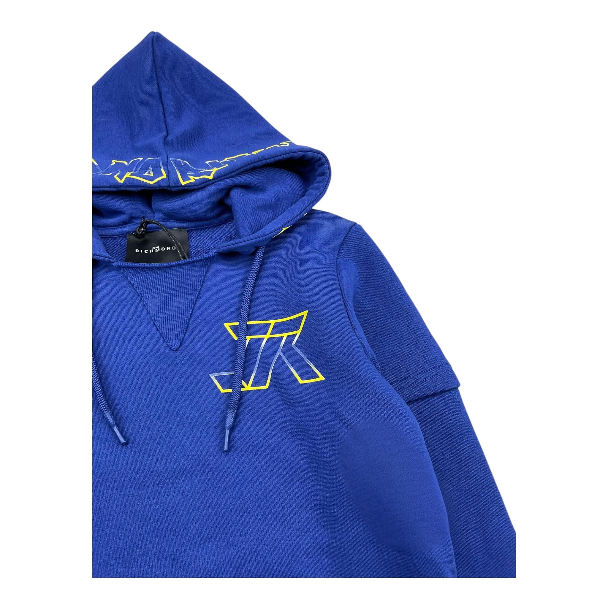 JOHN RICHMOND felpa chiusa con cappuccio tinta unita con stampa Blu per Bambino RBA25220FE BLU JOHN RICHMOND