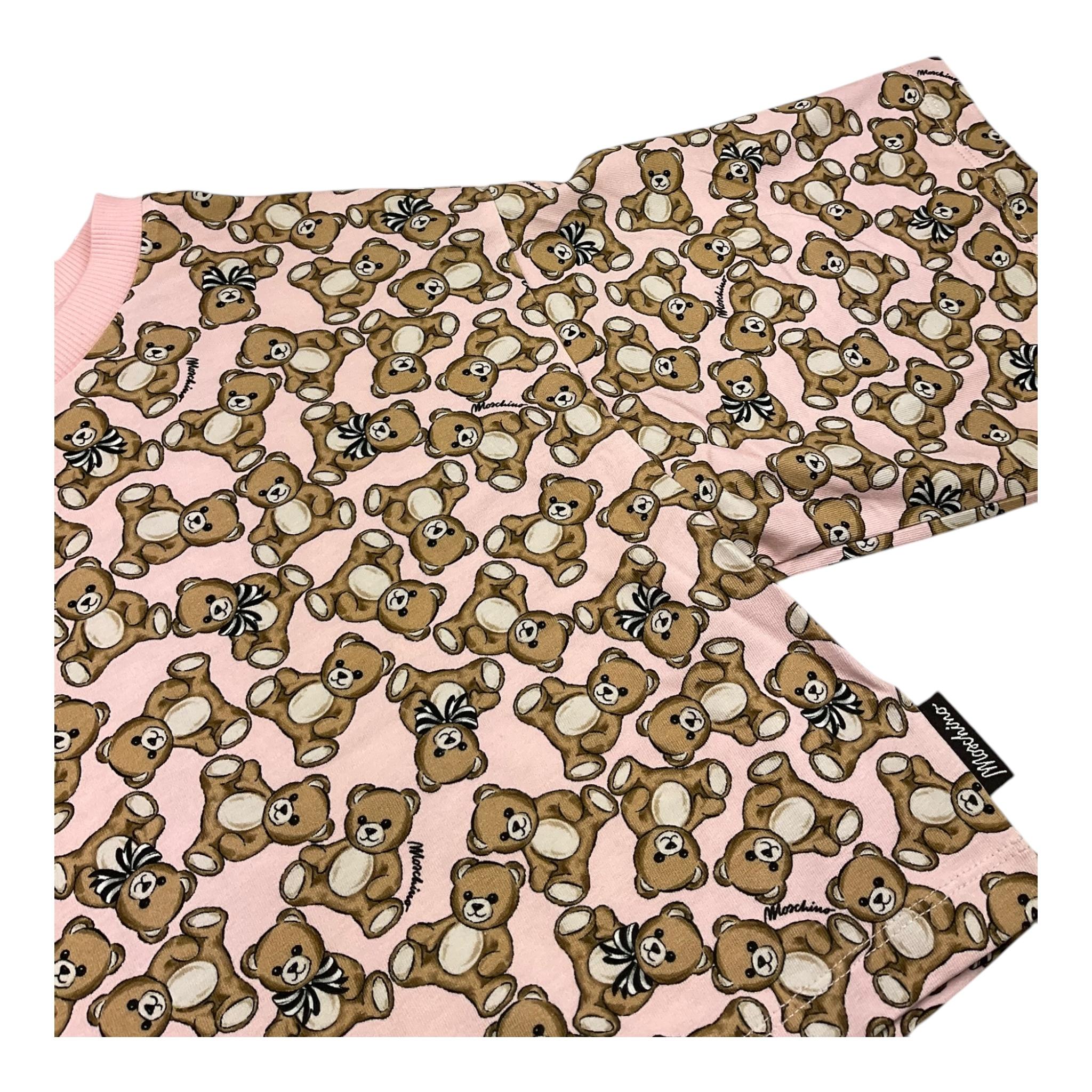 MOSCHINO t-shirt tinta unita modello crop con stampa Rosa per Bambina HBM062 ROSA MOSCHINO