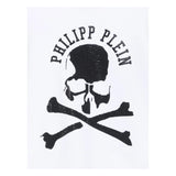 PHILIPPE PLEIN felpa chiusa con cappuccio tinta unita con stampa brillantinata Bianco per Bambino BJB0474 BIANCO PHILIPPE PLEIN