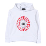 DSQUARED2 felpa tinta unita con cappuccio e stampa Bianco per Bambino DQ2615 BIANCO DSQUARED2