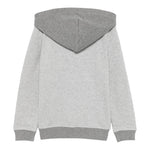 TOMMY HILFIGER felpa chiusa con cappuccio tinta unita con logo Grigio per Bambino KB0KB09190 GRIGIO TOMMY HILFIGER