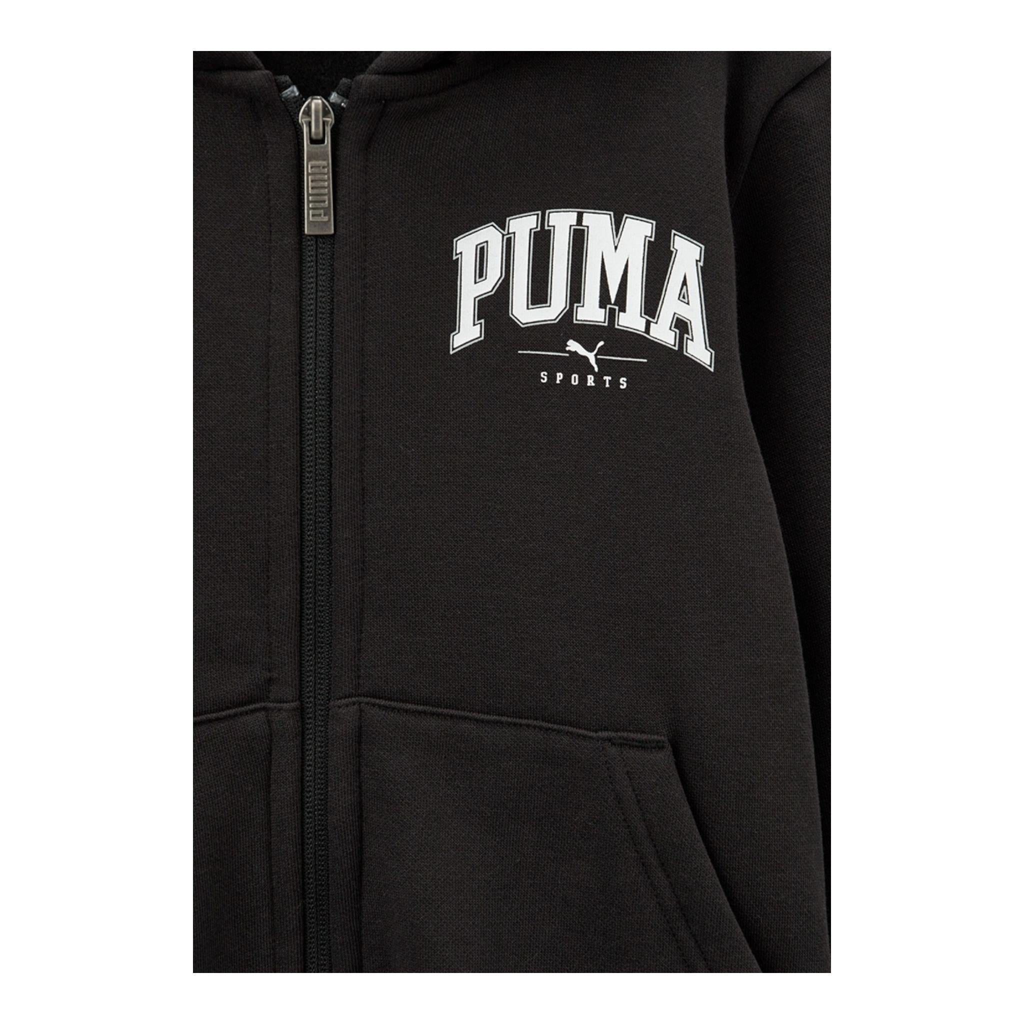 PUMA completo 2 pezzi felpa-pantalone tinta unita Nero per Bambino 683318 NERO PUMA
