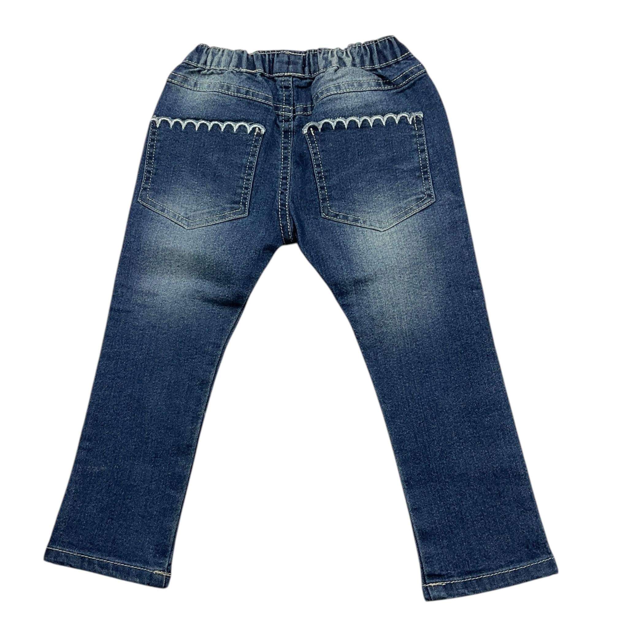 EMC jeans tinta unita con elastico in vita Blu per Neonata BZ7095 BLU EMC