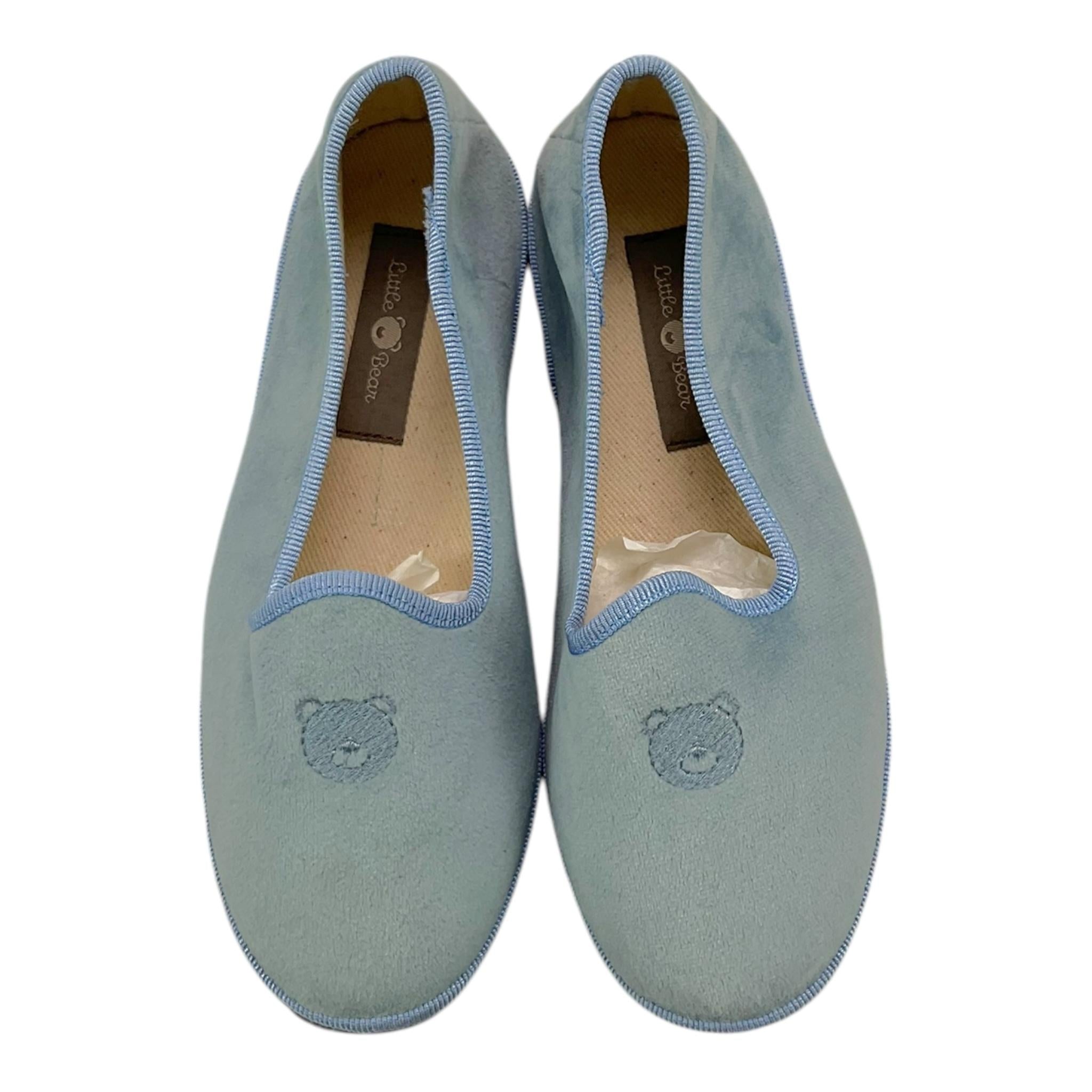 Little Bear Mocassino In Velluto Tinta Unita Azzurro Per Bambina MOS AZZURRO LITTLE BEAR