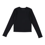 MAISON MARGIELA shirt girocollo tinta unita con stampa Nero per Bambina M60675 NERO MAISON MARGIELA