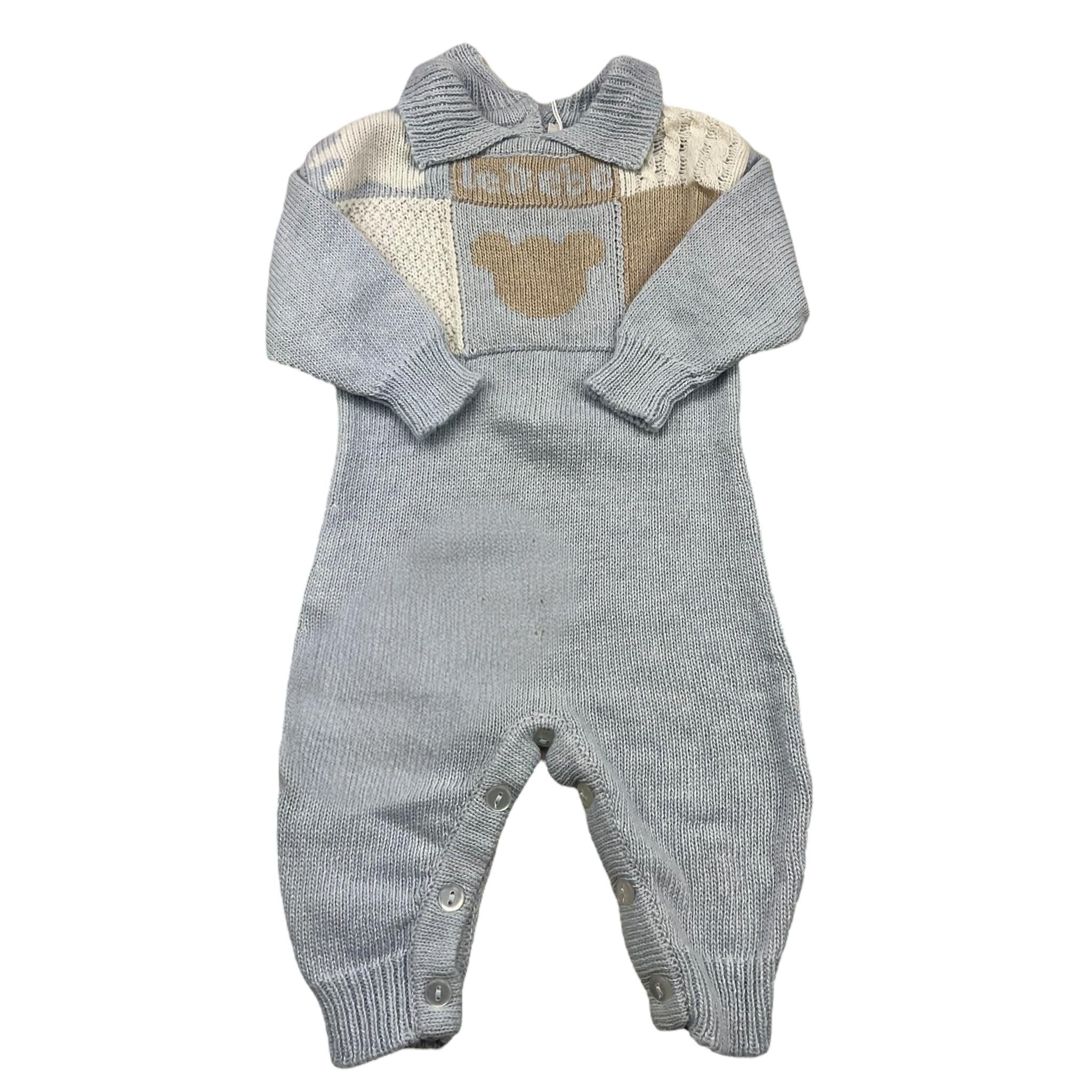 LE BEBE' tutina manica lunga tinta unita in maglia Azzurro per Neonato LBB6200 AZZURRO LE BEBE'