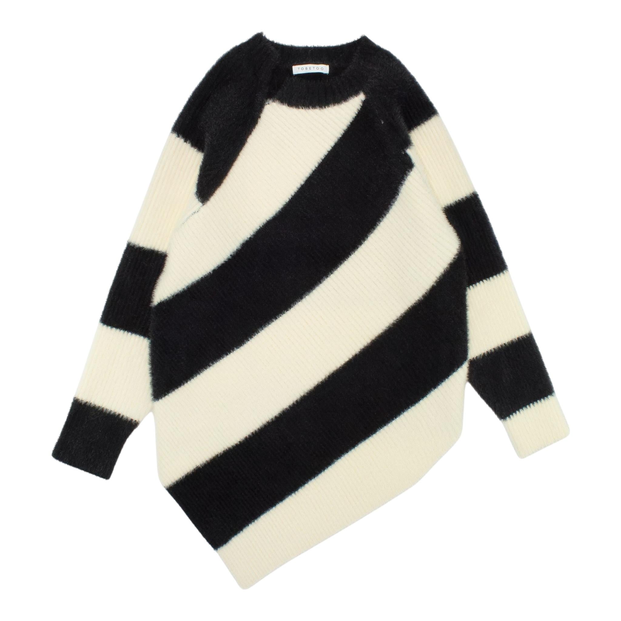 TO be too maglia asimmetrica bicolore girocollo Nero/panna per Bambina TFBF24A600 NERO/PANNA TO be too