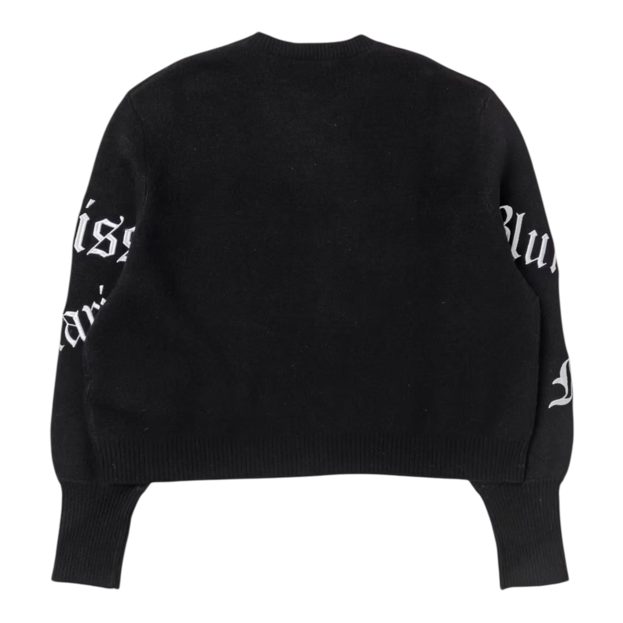 MISS BLUMARINE maglia tinta unita con stampa Nero per Bambina IF3053 NERO MISS BLUMARINE