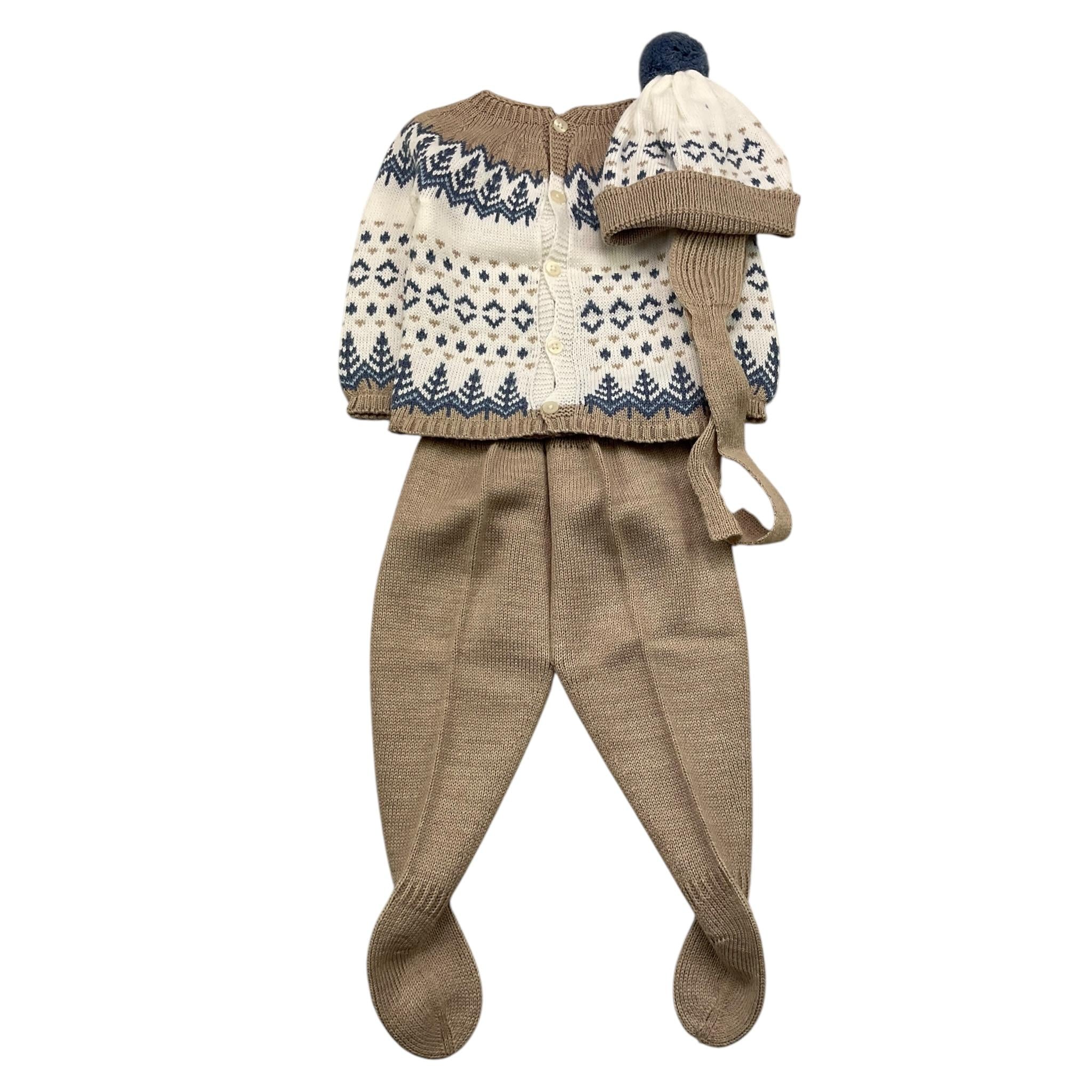 MAC ILUSIO'N completo 3 pezzi maglia-ghettina-cappello Beige per Neonato 9419 BEIGE MAC ILUSIO'N