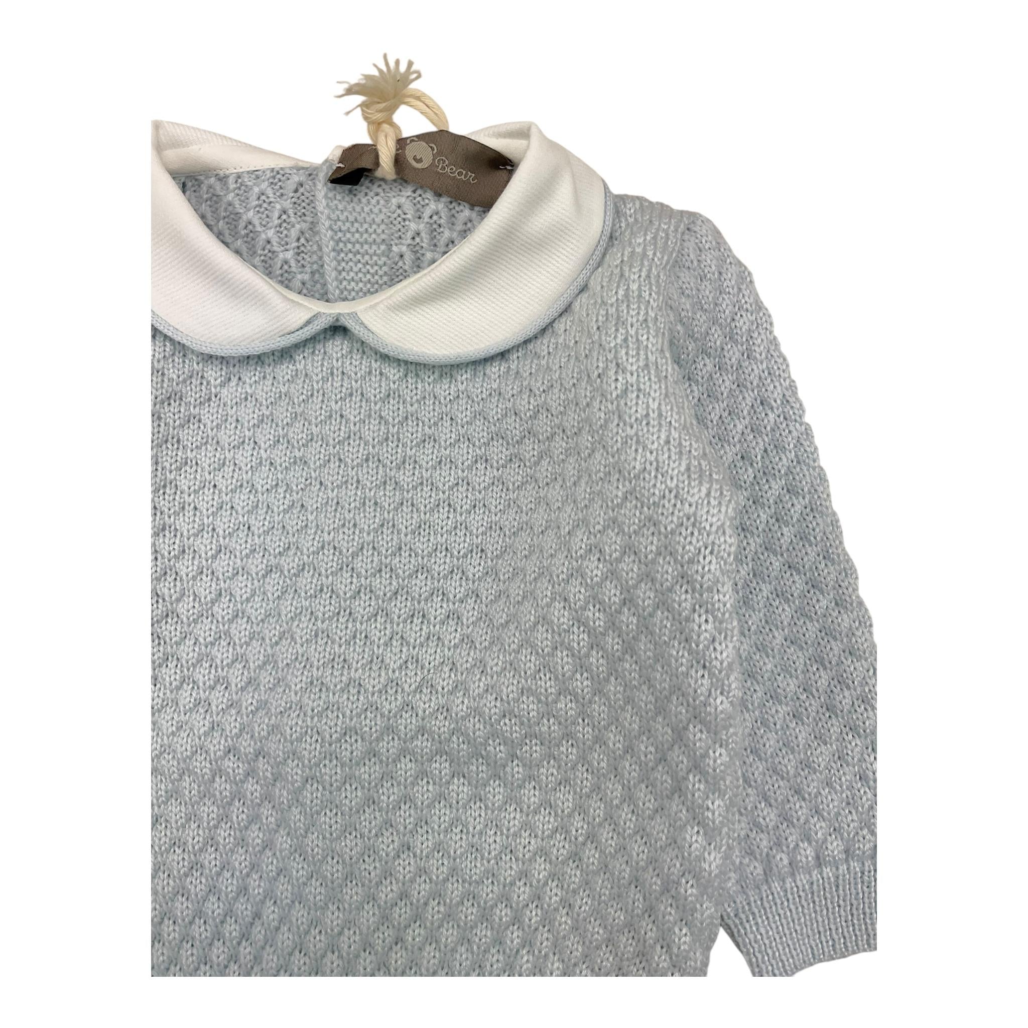 LITTLE BEAR completo 2 pezzi maglia-ghettina tinta unita Azzurro per Neonato 9102XM AZZURRO LITTLE BEAR
