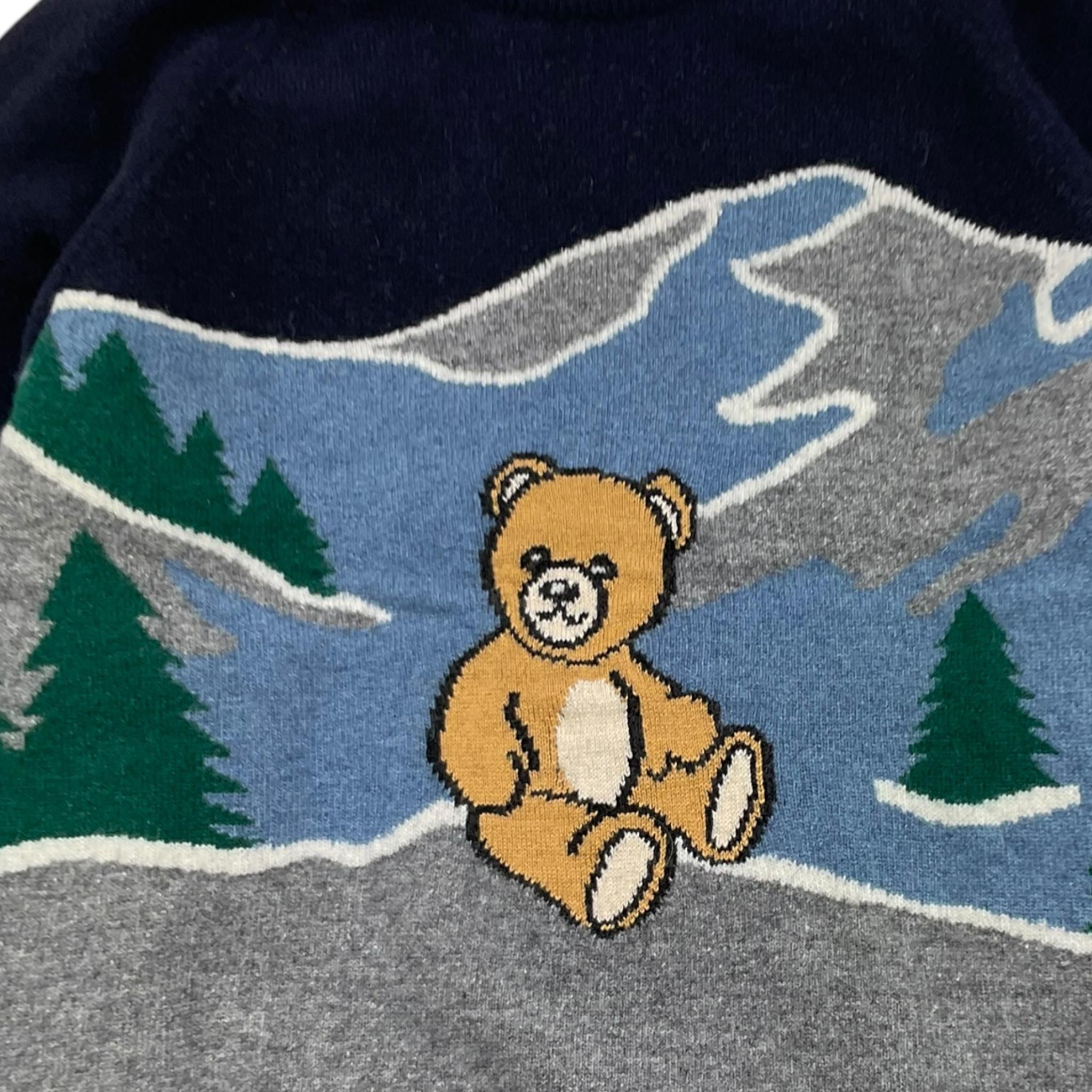 MOSCHINO maglia girocollo tinta unita con stampa Blu per Bambino HMW015 BLU MOSCHINO