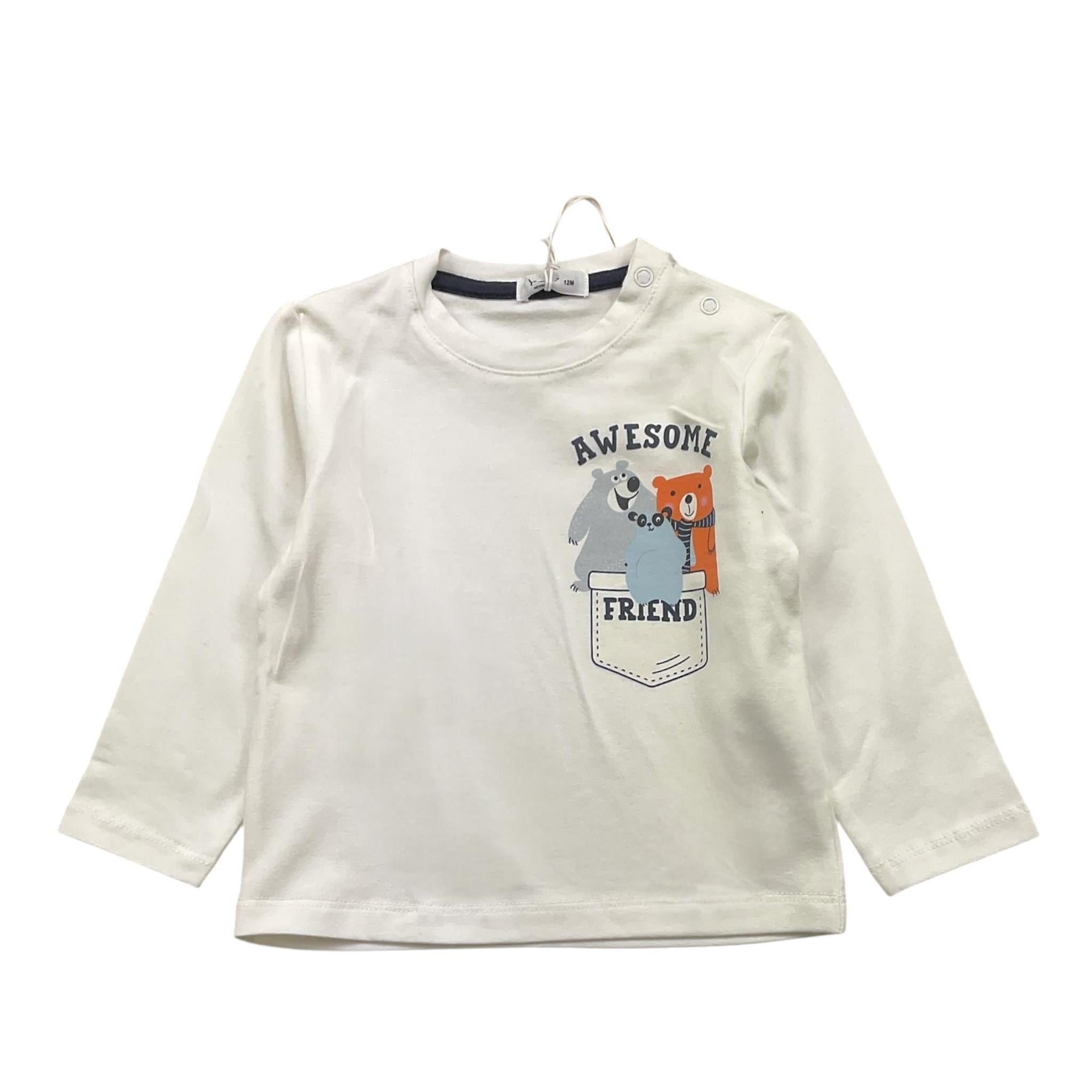 Y-CLU shirt girocollo tinta unita con stampa Bianco per Neonato BYN10713 BIANCO Y-CLU