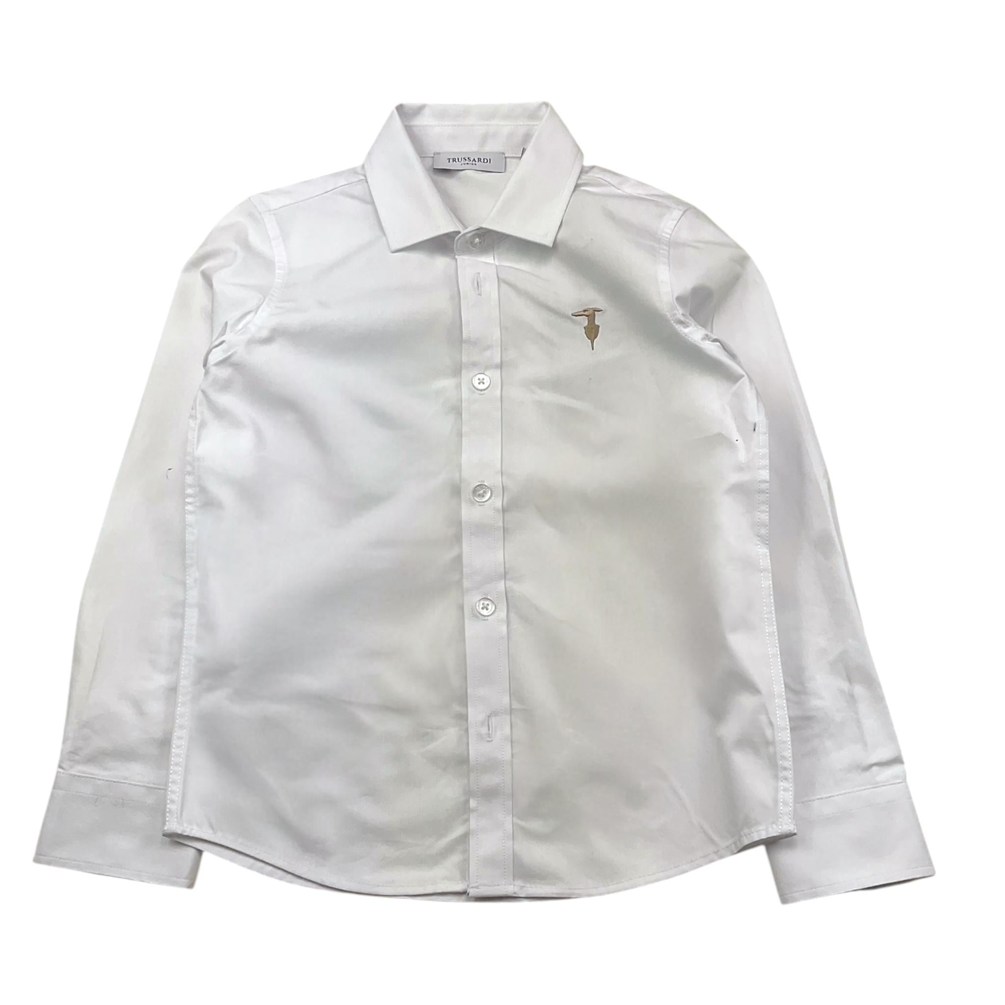 TRUSSARDI camicia tinta unita con stampa Bianco per Bambino TBA25020CA BIANCO TRUSSARDI