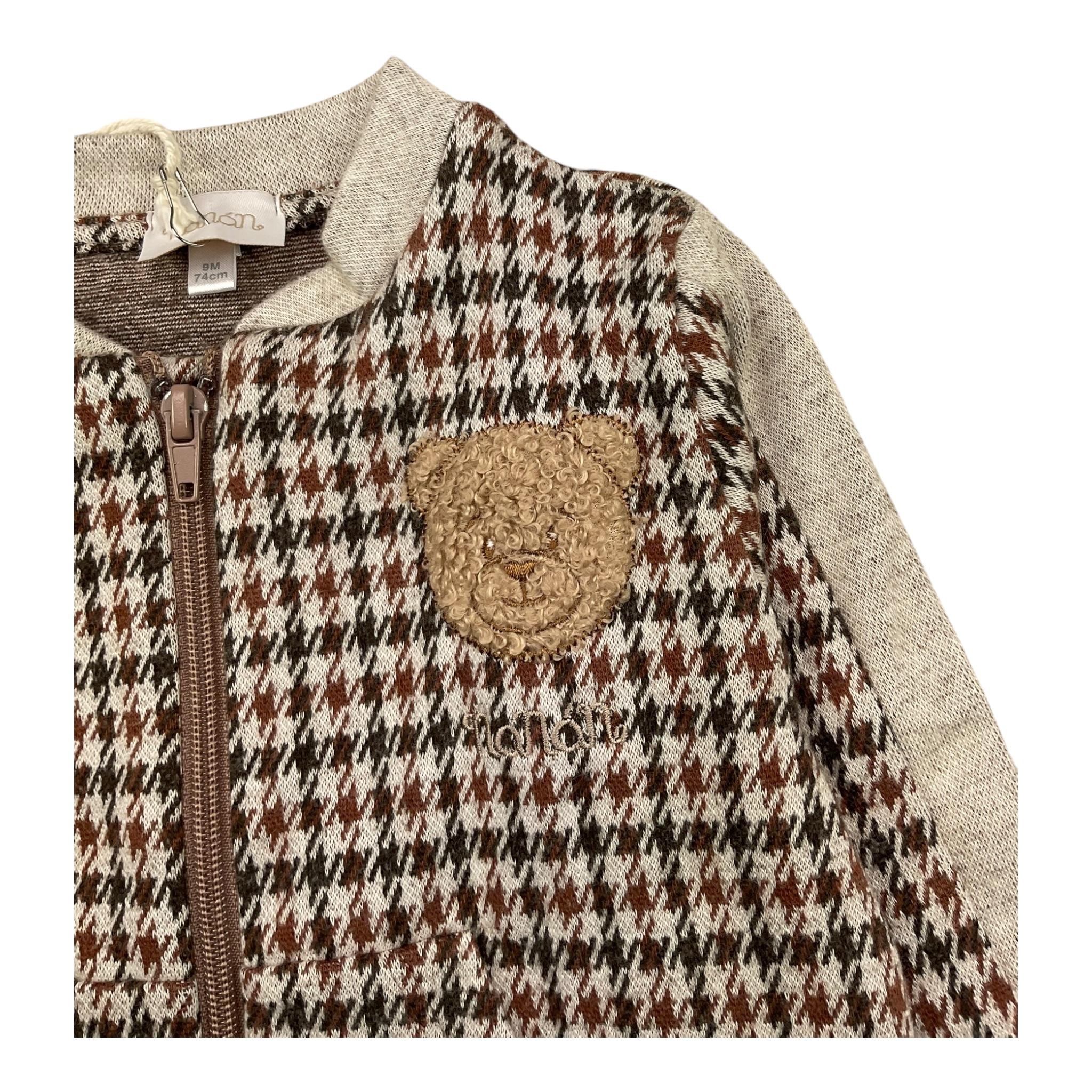 M+E' felpa con zip stampa fantasia Beige per Neonato I24145 BEIGE M+E'