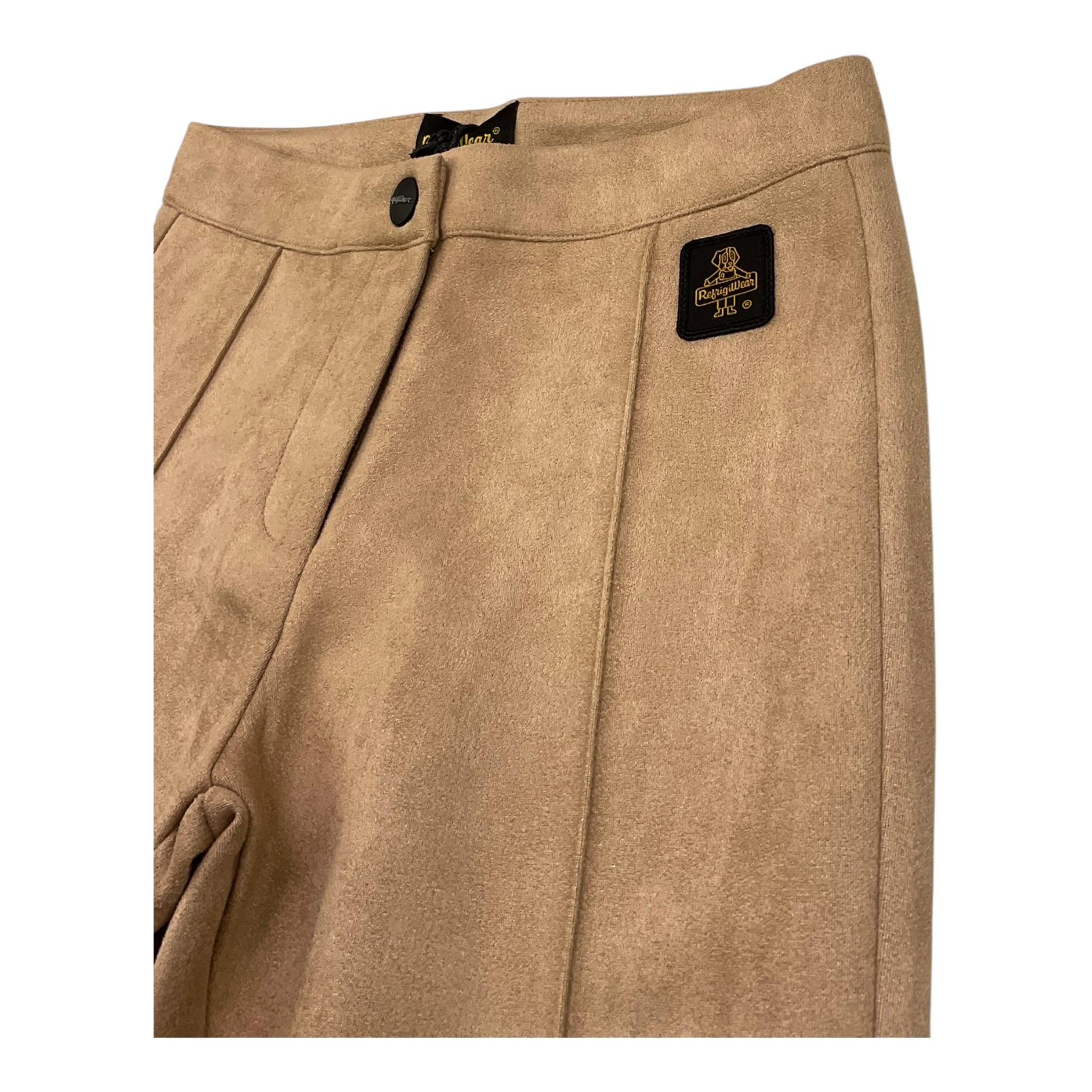 REFRIGIWEAR pantalone tinta unita in camoscio Beige per Bambina RWG192 BEIGE REFRIGIWEAR