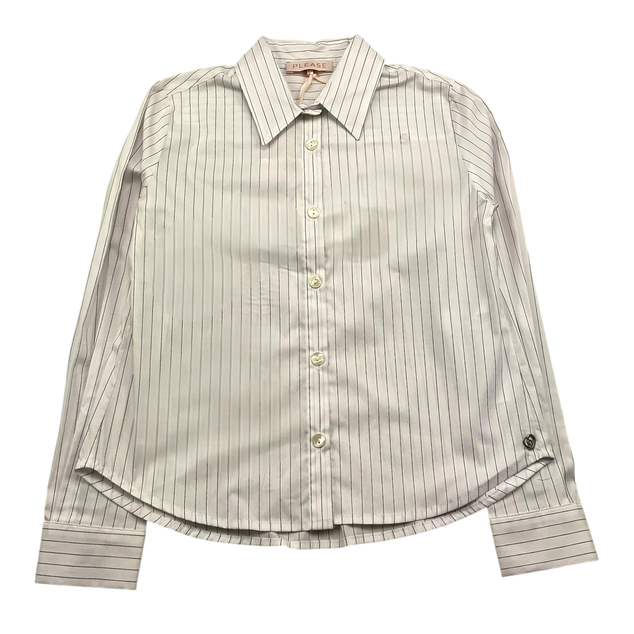 PLEASE camicia manica lunga fantasia a righe Bianco per Bambina CL73271G66 BIANCO PLEASE