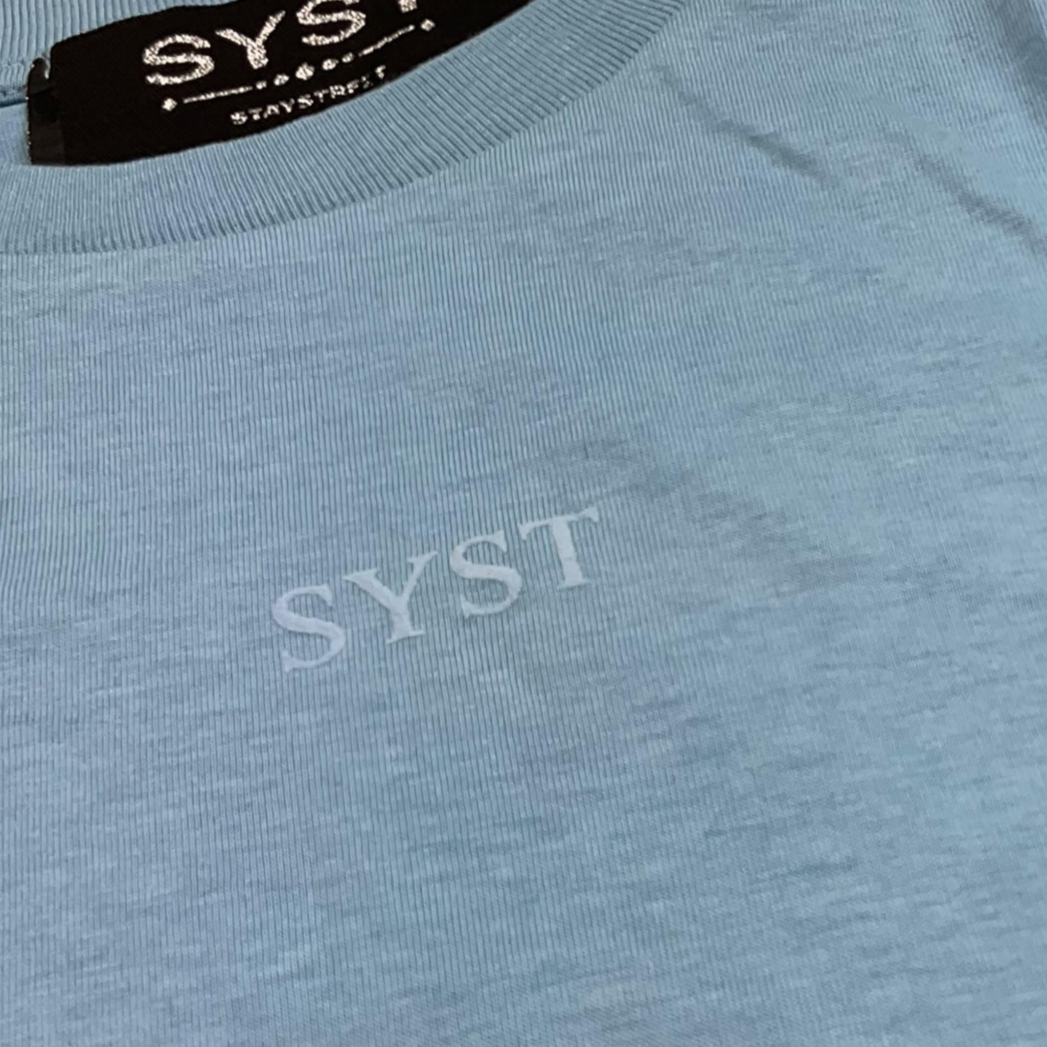 STAY STREET shirt girocollo tinta unita con stampa Azzurro per Bambino TB804ML AZZURRO STAY STREET