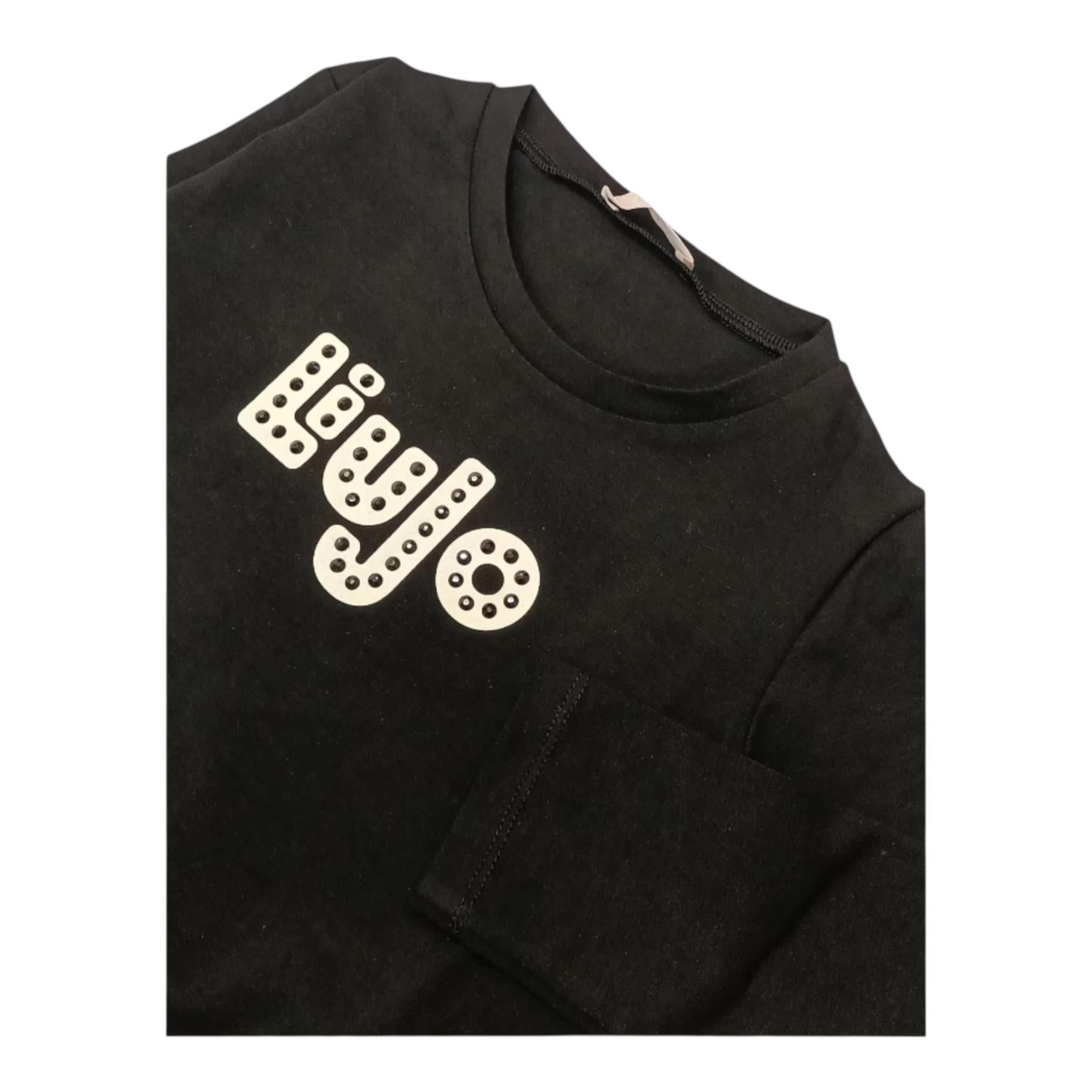 LIU JO shirt girocollo tinta unita con stampa Nero per Bambina KF4090X NERO LIU JO