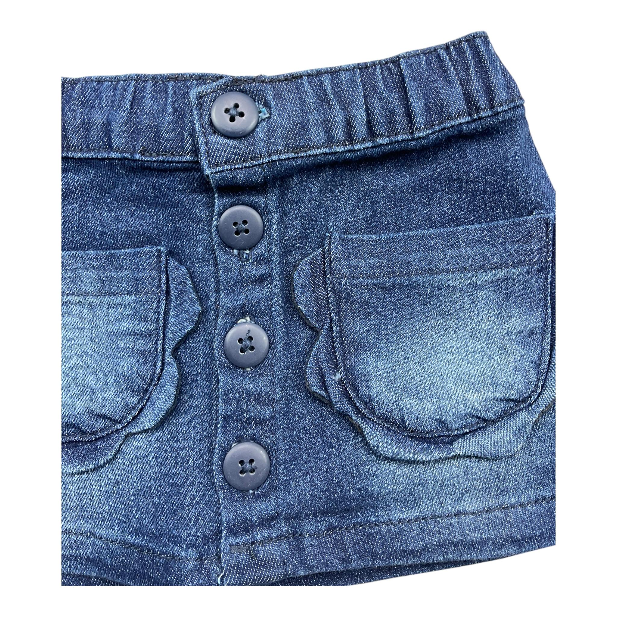 EMC gonna in denim tinta unita con elastico in vita Blu per Neonata AZ4162 BLU EMC