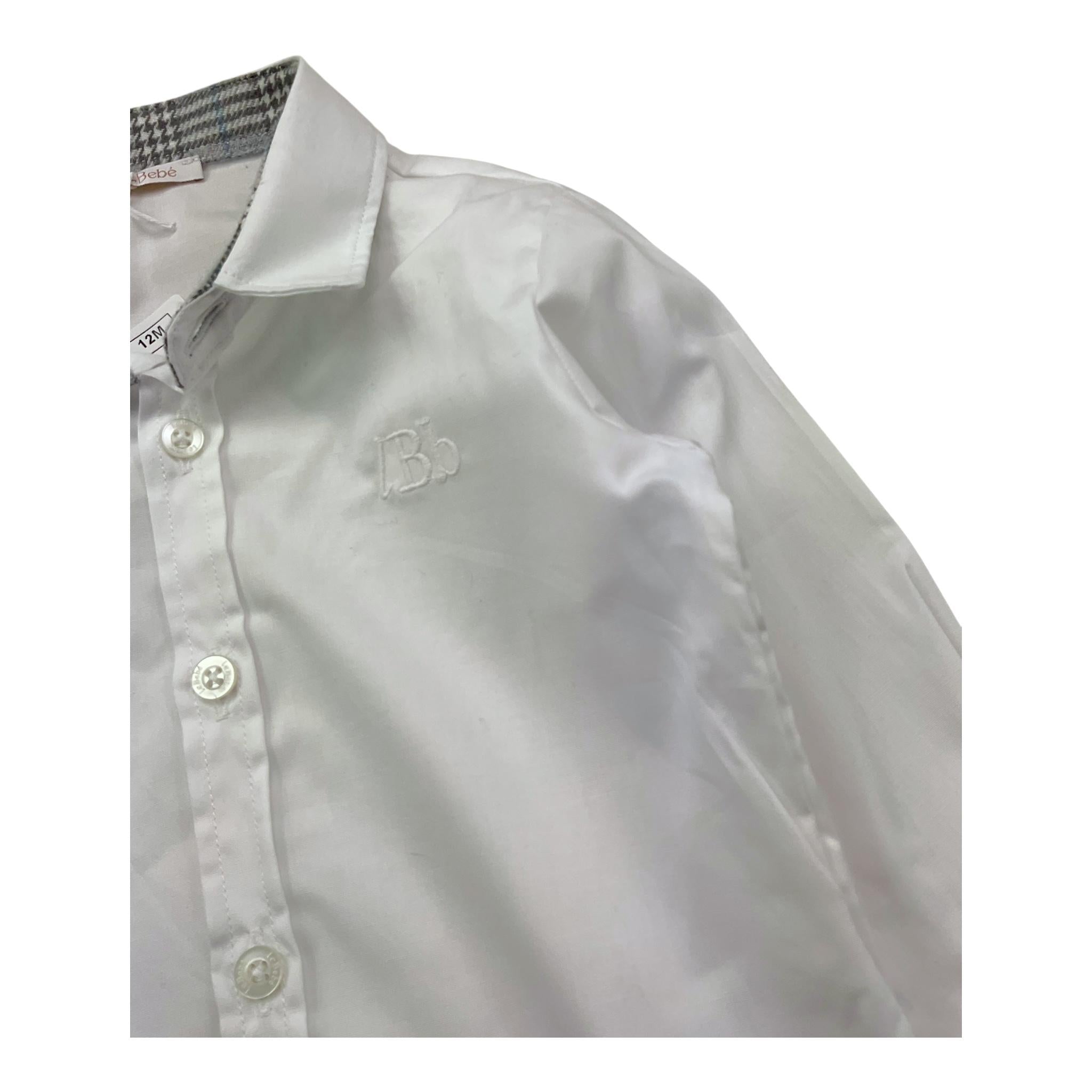 LE BEBE' camicia tinta unita Bianco/grigio per Neonato LBB5218 BIANCO/GRIGIO LE BEBE'