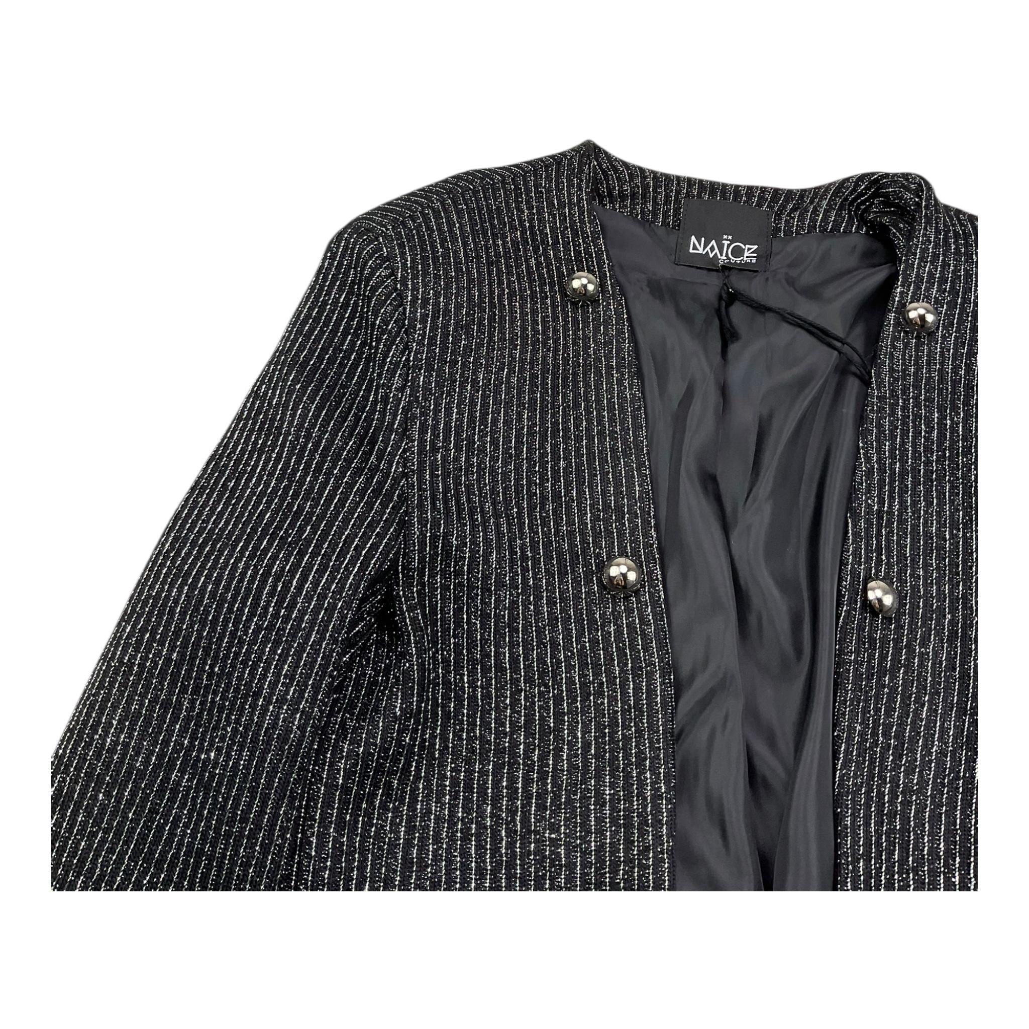 NAICE giacca tinta unita lurex Nero per Bambina 23631 NERO NAICE
