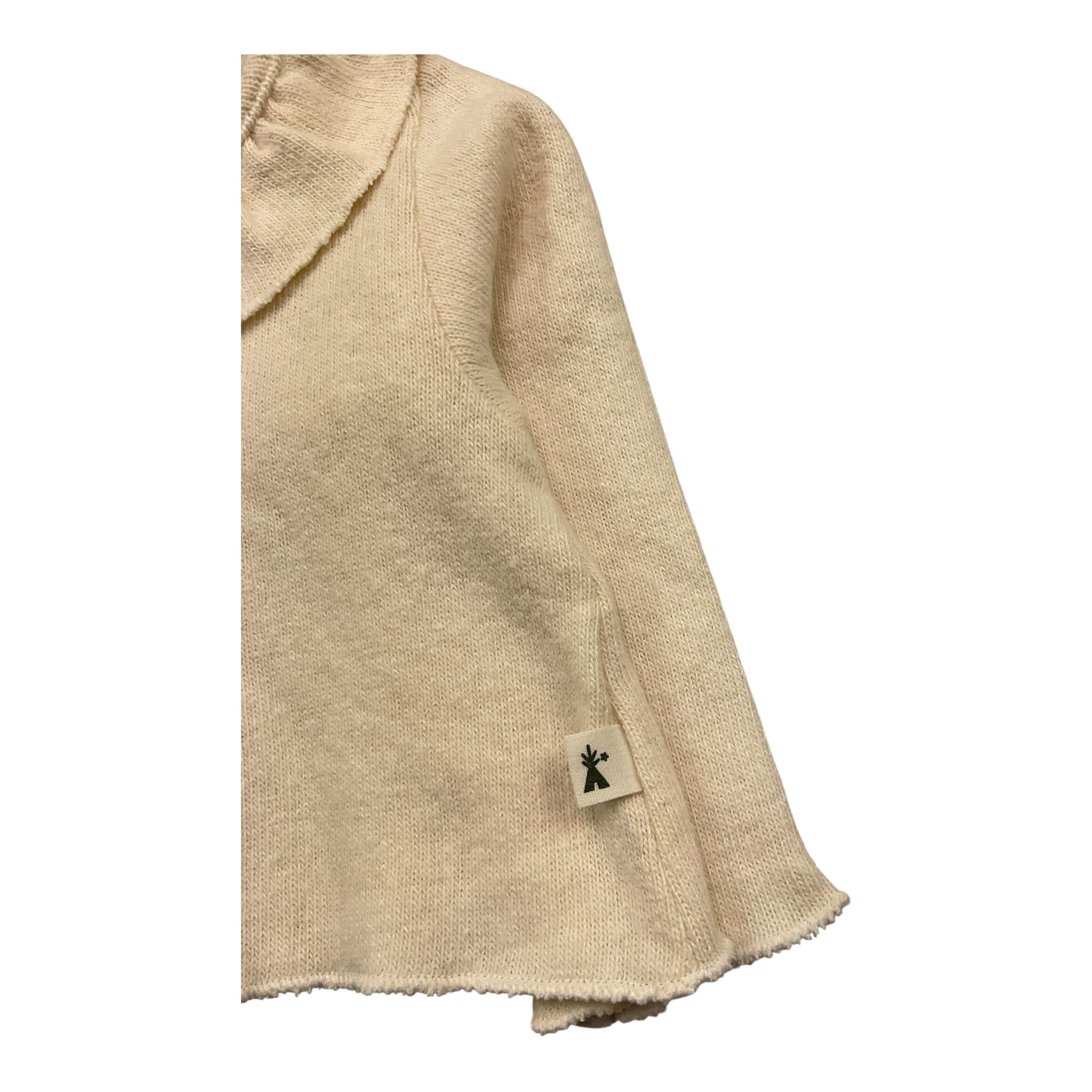 PETIT INDI cardigan tinta unita con colletto Panna per Neonata AW24BK4307 PANNA PETIT INDI
