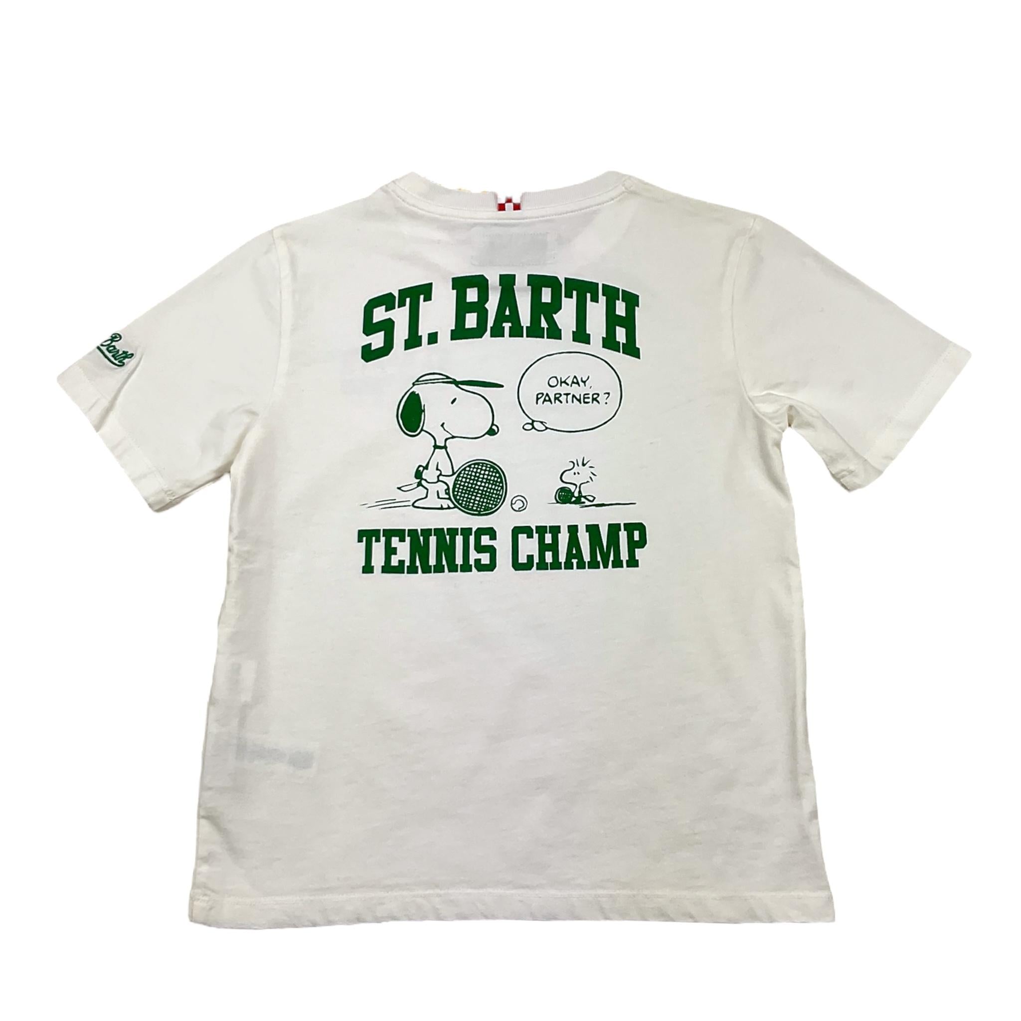 SAINT BARTH t-shirt girocollo tinta unita con stampa Bianco per Bambino 00627 BIANCO SAINT BARTH