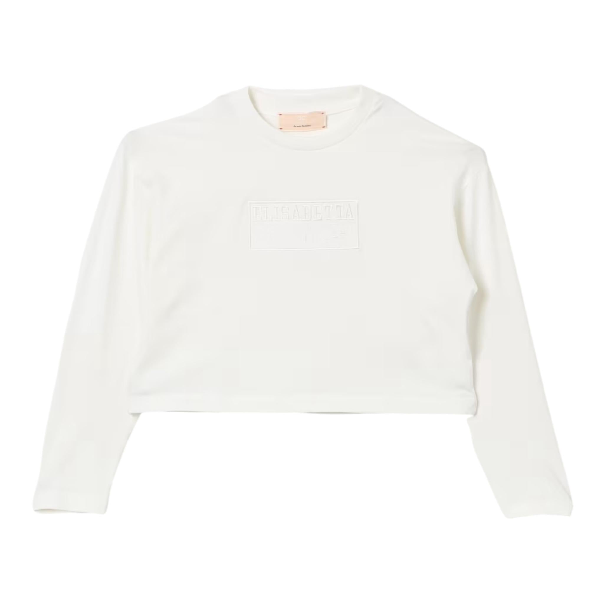 ELISABETTA FRANCHI shirt girocollo tinta unita con stampa Panna per Bambina EFTS224XXX PANNA ELISABETTA FRANCHI