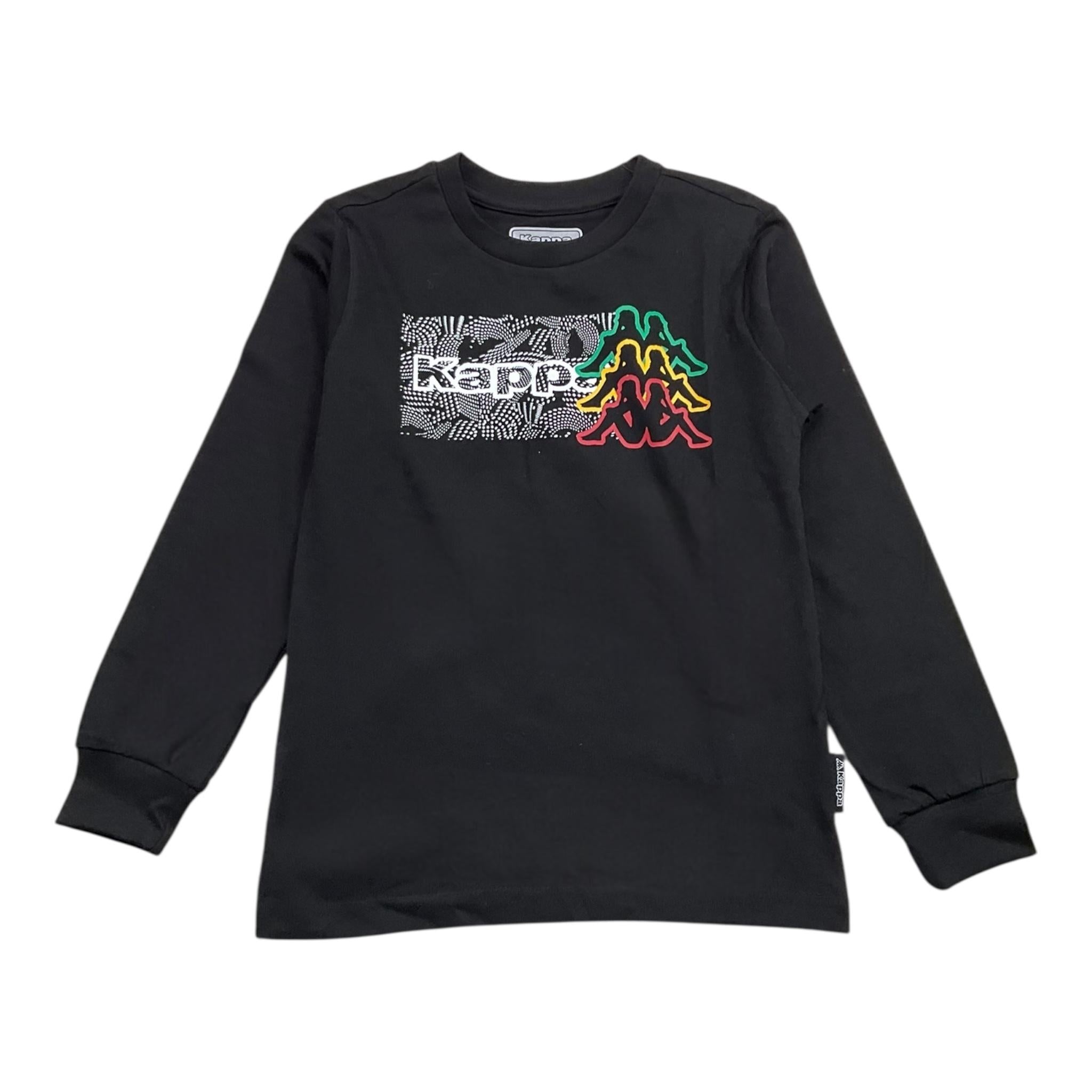KAPPA shirt girocollo tinta unita con stampa Nero per Bambino 331W6QW NERO KAPPA