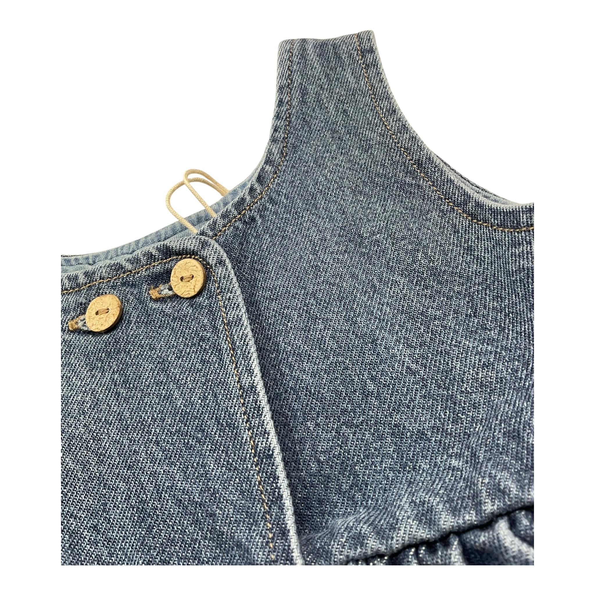 PLAY UP abito in denim tinta unita con bottoni Azzurro per Neonata PA022AP11457 AZZURRO PLAY UP