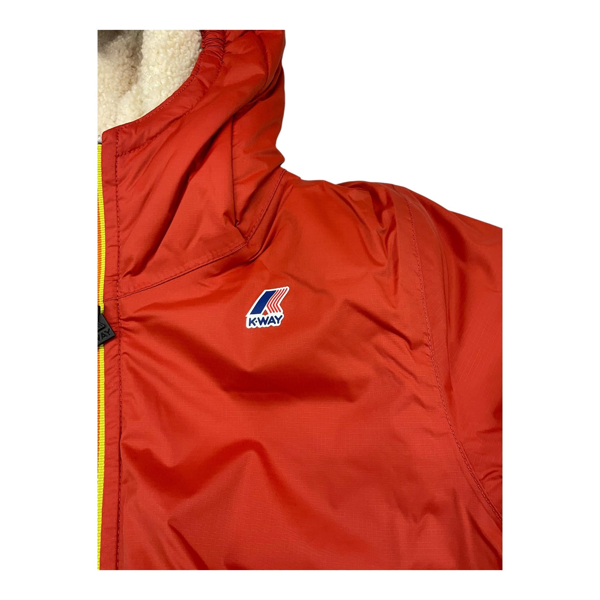 K-WAY giubbino tinta unita con cappuccio in contrasto Rosso per Neonato K61157W ROSSO K-WAY