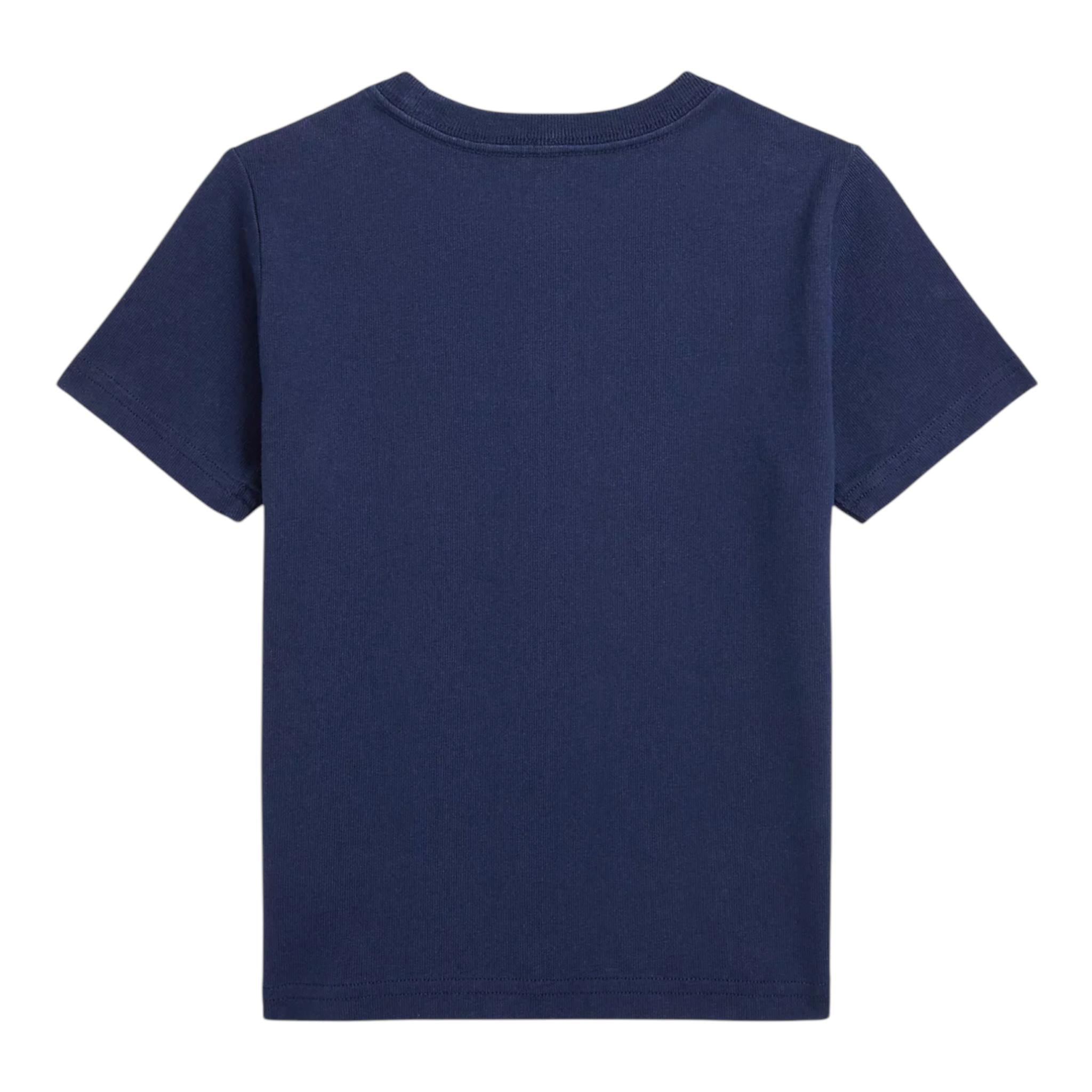 RALPH LAUREN t-shirt gircollo tinta unita con stampa in contrasto Blu per Bambino 323954963001 BLU RALPH LAUREN