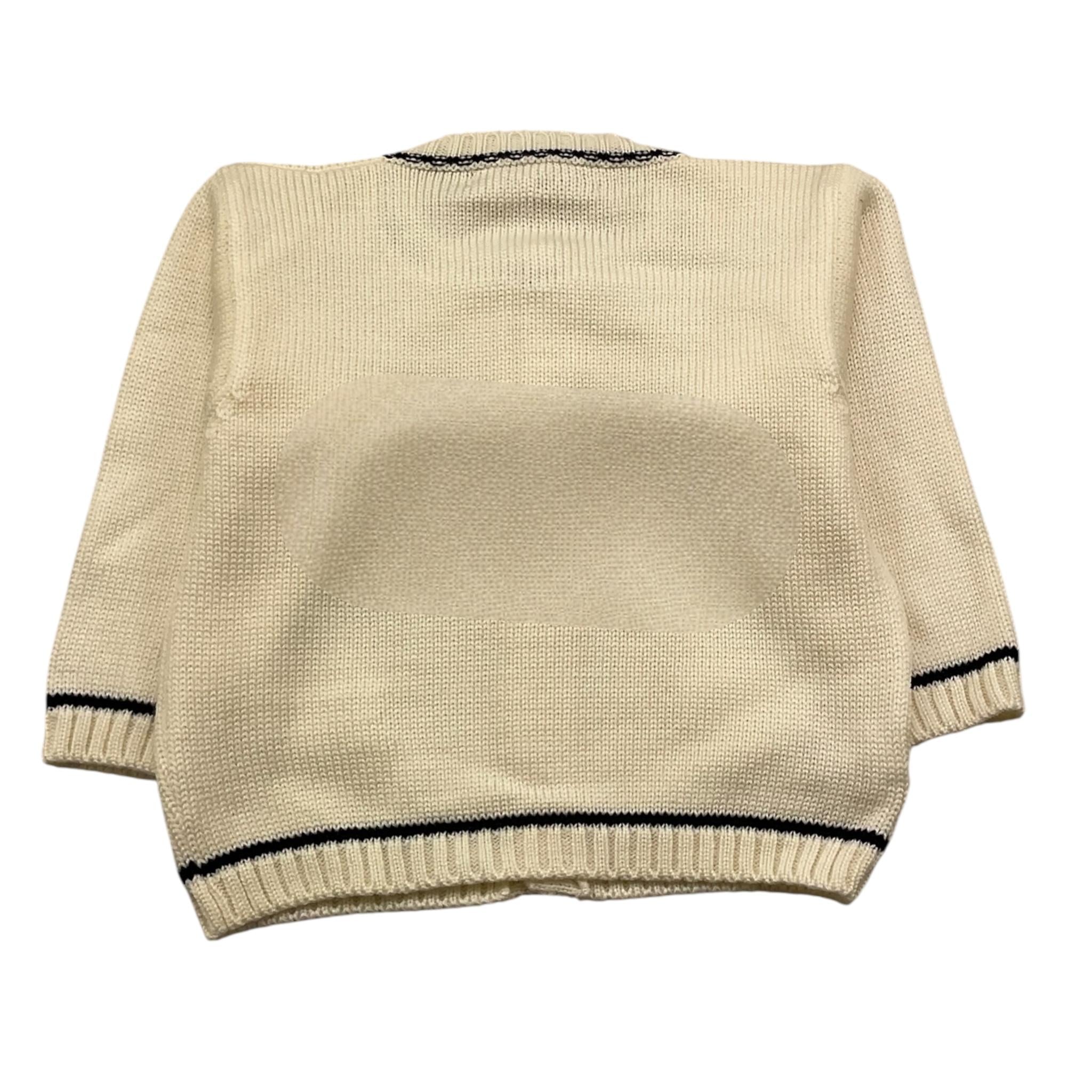 LA STUPENDERIA cardigan tinta unita con profili in contrasto Panna per Neonato WCCR65X PANNA LA STUPENDERIA