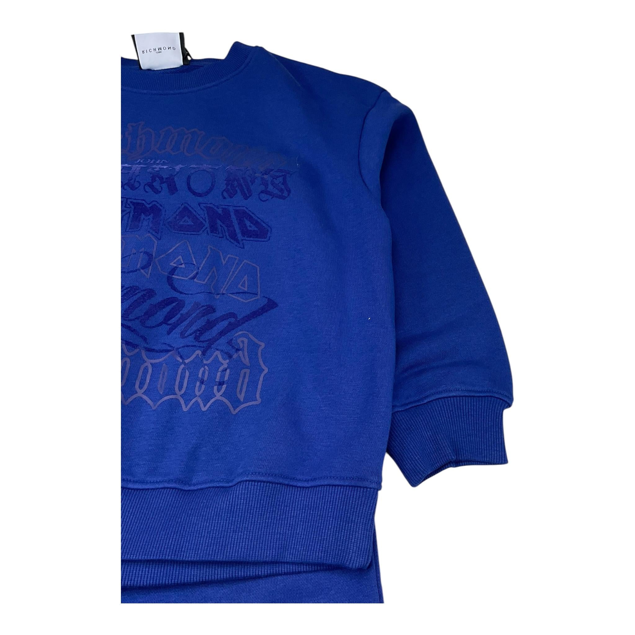 JOHN RICHMOND completo 2 pezzi felpa-pantalone tinta unita Blu per Bambino RBA25201CF BLU JOHN RICHMOND