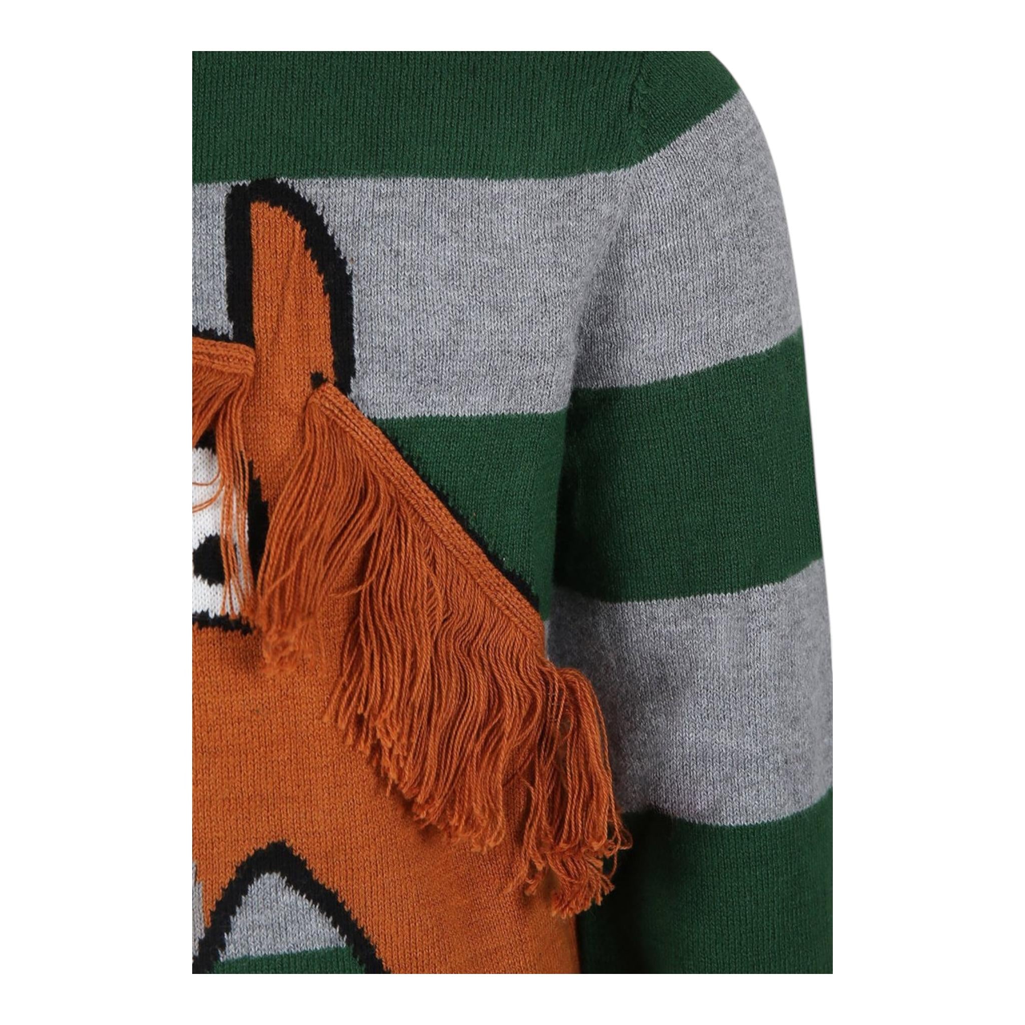STELLA McCARTNEY maglia girocollo fantasia a righe Grigio/verde per Bambino TV9P40 GRIGIO/VERDE STELLA McCARTNEY