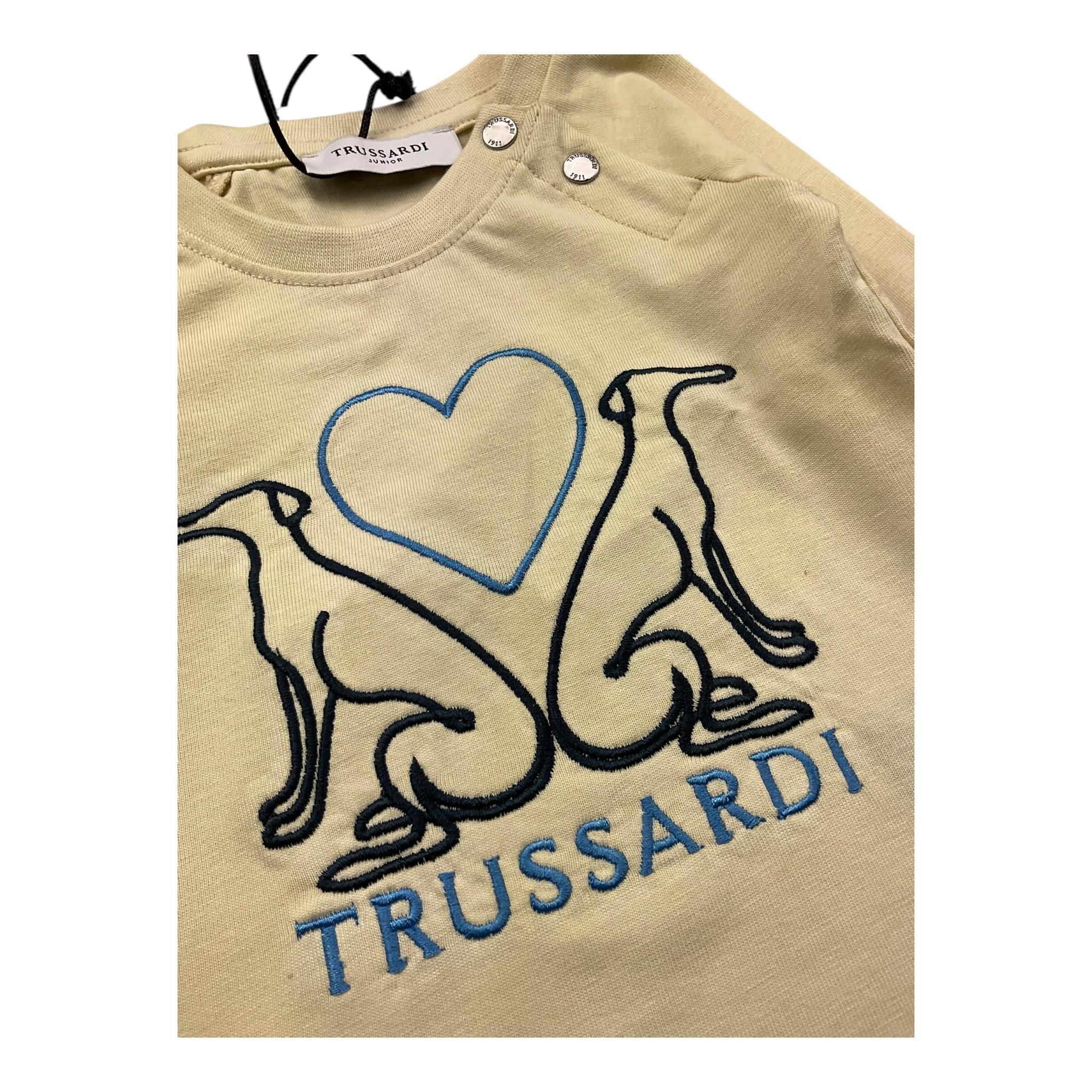 TRUSSARDI shirt girocollo tinta unita con stampa logo Beige per Neonata TIA25159TS BEIGE TRUSSARDI