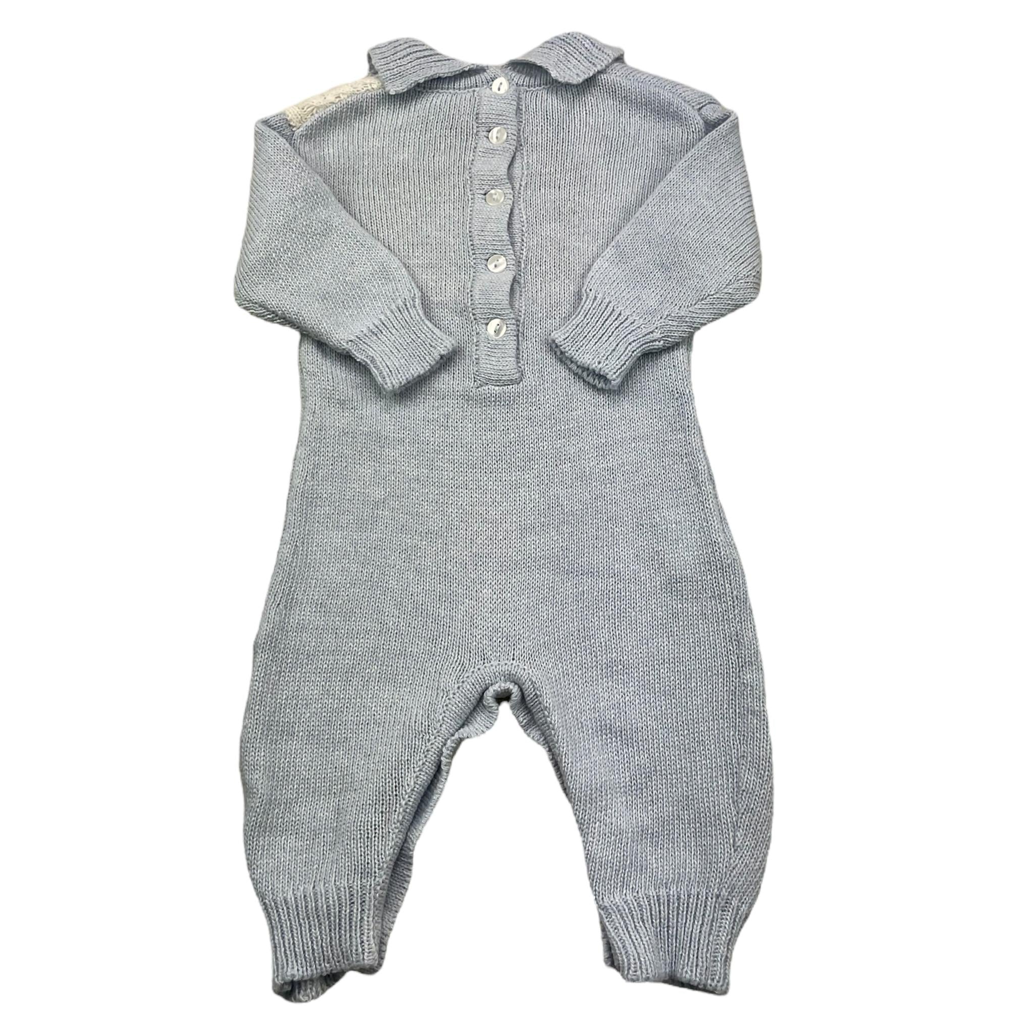 LE BEBE' tutina manica lunga tinta unita in maglia Azzurro per Neonato LBB6200 AZZURRO LE BEBE'