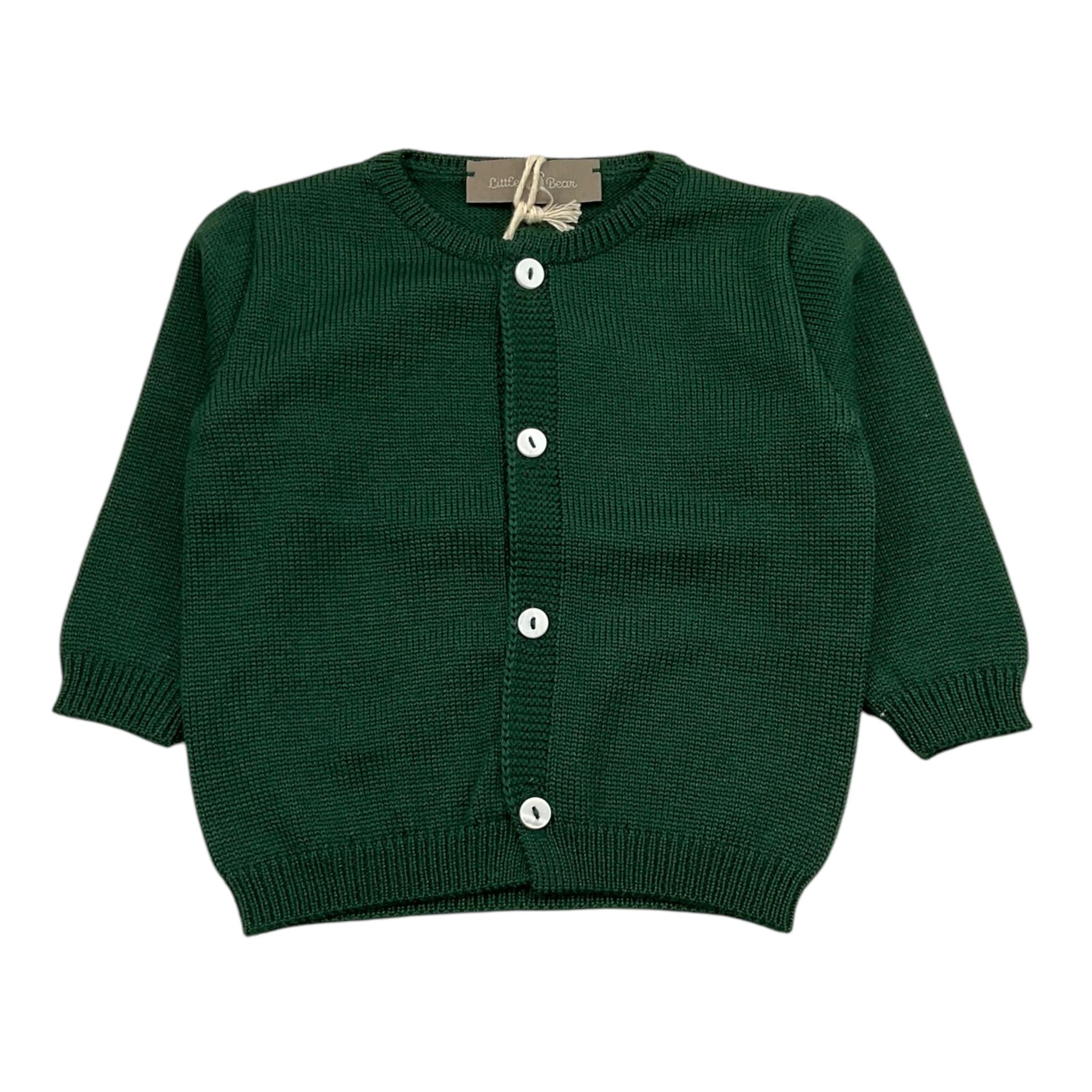 LITTLE BEAR completo 3pz body-salopettes-cardigan Verde per Neonato 5024 VERDE LITTLE BEAR