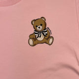 MOSCHINO t-shirt tinta unita girocollo con stampa Rosa per Bambina HKM060 ROSA MOSCHINO