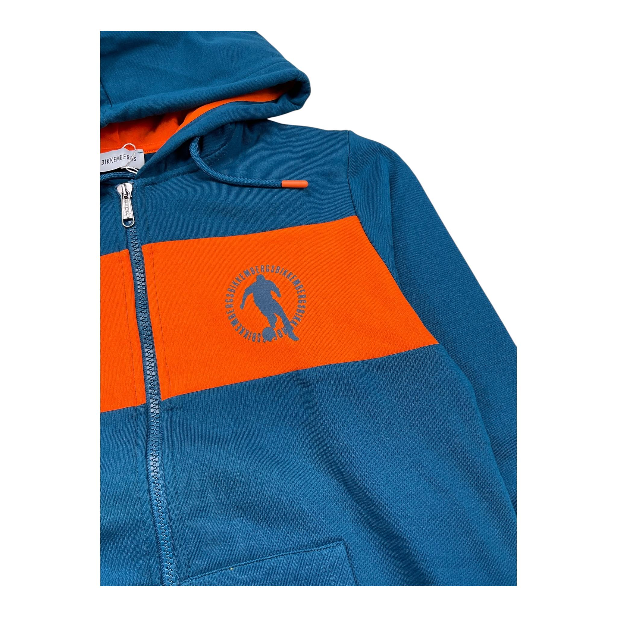 BiKKEMBERGS felpa con zip e cappuccio tinta unita Blu per Bambino BK2754 BLU BiKKEMBERGS