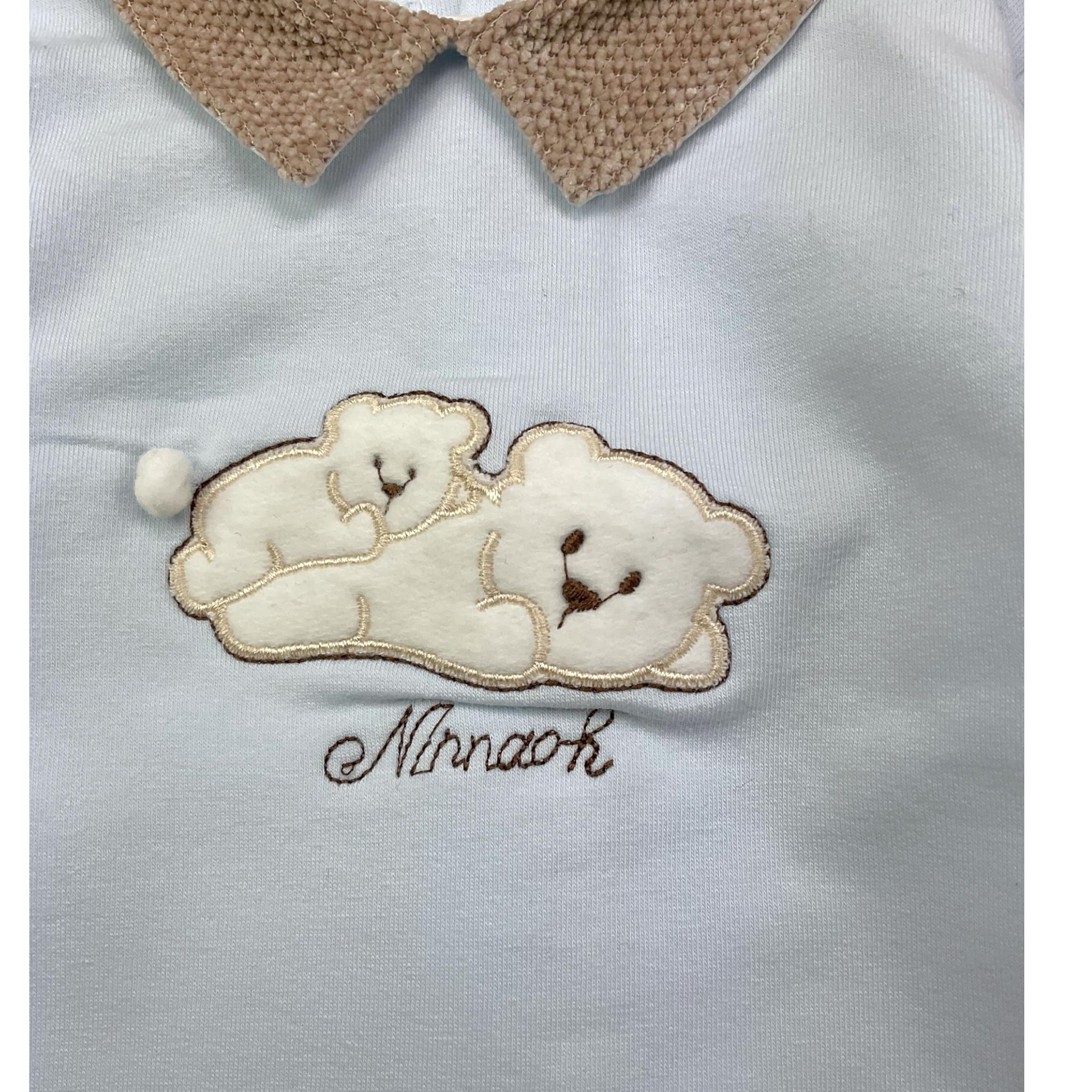 NINNAOH completo 2pz maglia-ghettina bicolore Azzurro/beige per Neonato I23216C AZZURRO/BEIGE NINNAOH
