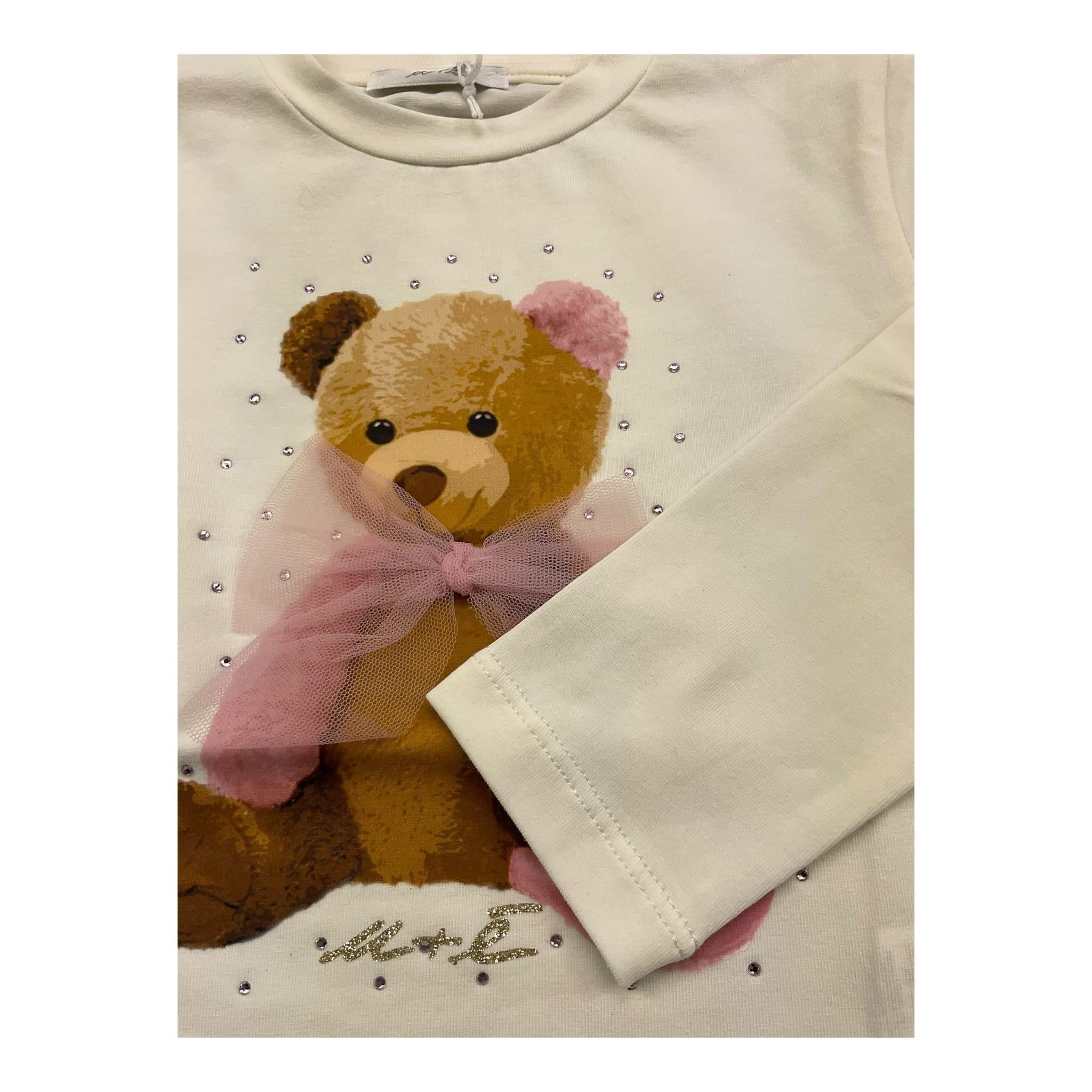 M+E' shirt tinta unita con stampa Panna per Bambina UE1662 PANNA M+E'