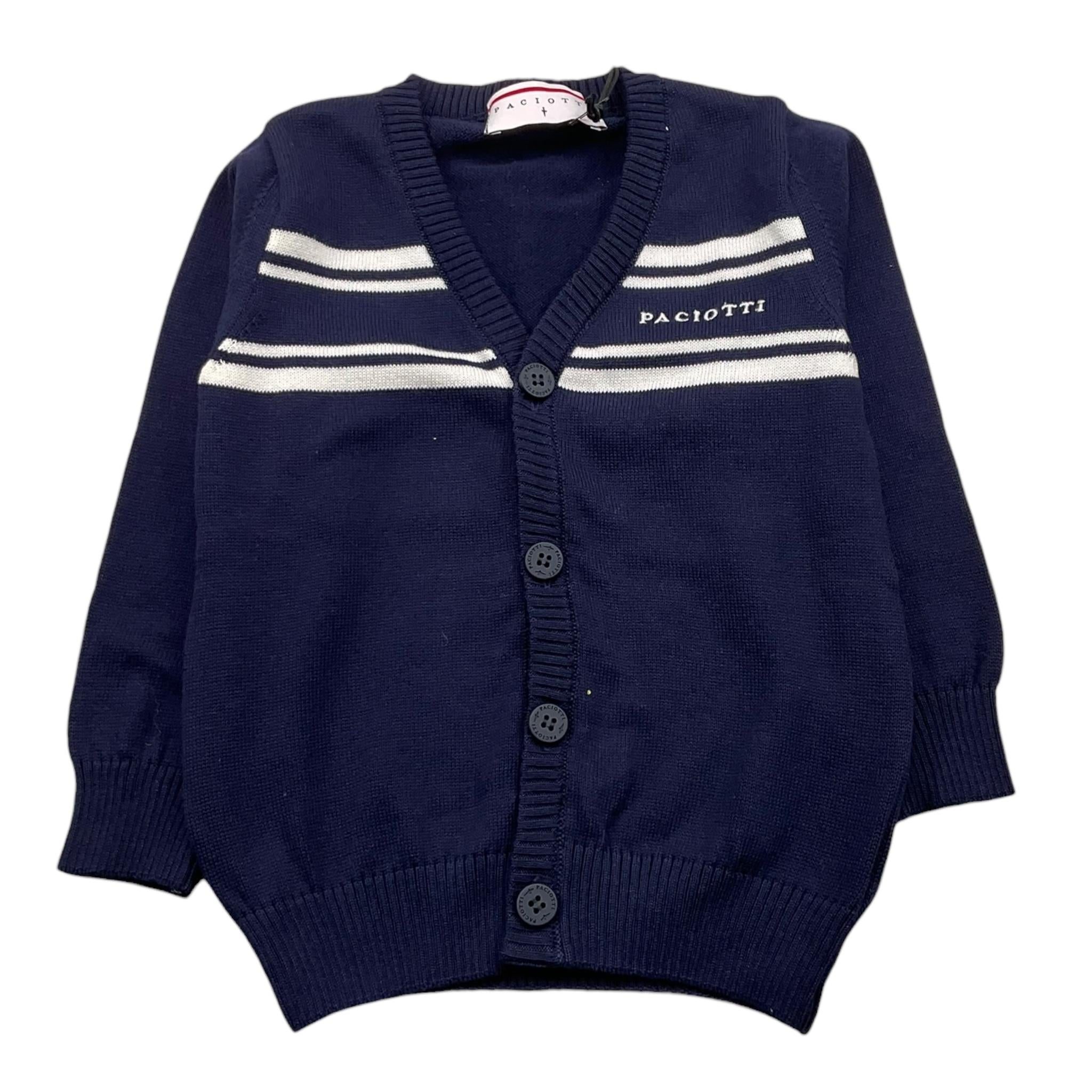 CESARE PACIOTTI cardigan tinta unita con logo Blu per Bambino MGP5361B BLU CESARE PACIOTTI