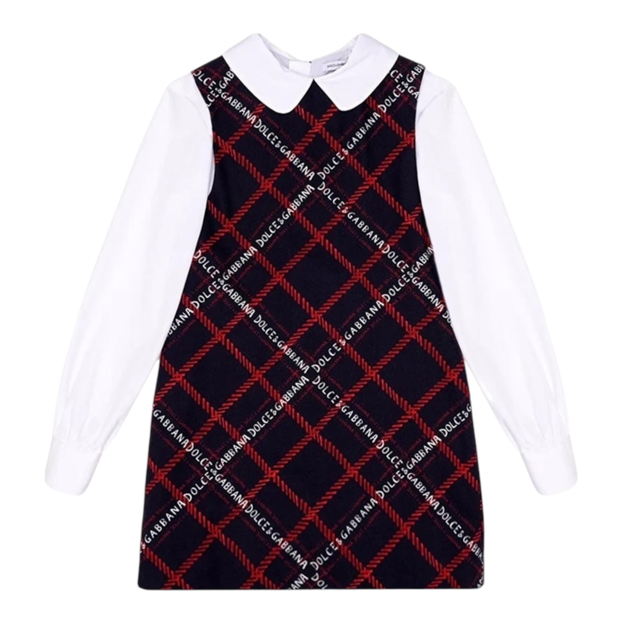 DOLCE & GABBANA abito tinta unita con camicia e fantasia Blu per Neonata L53DLS BLU DOLCE & GABBANA