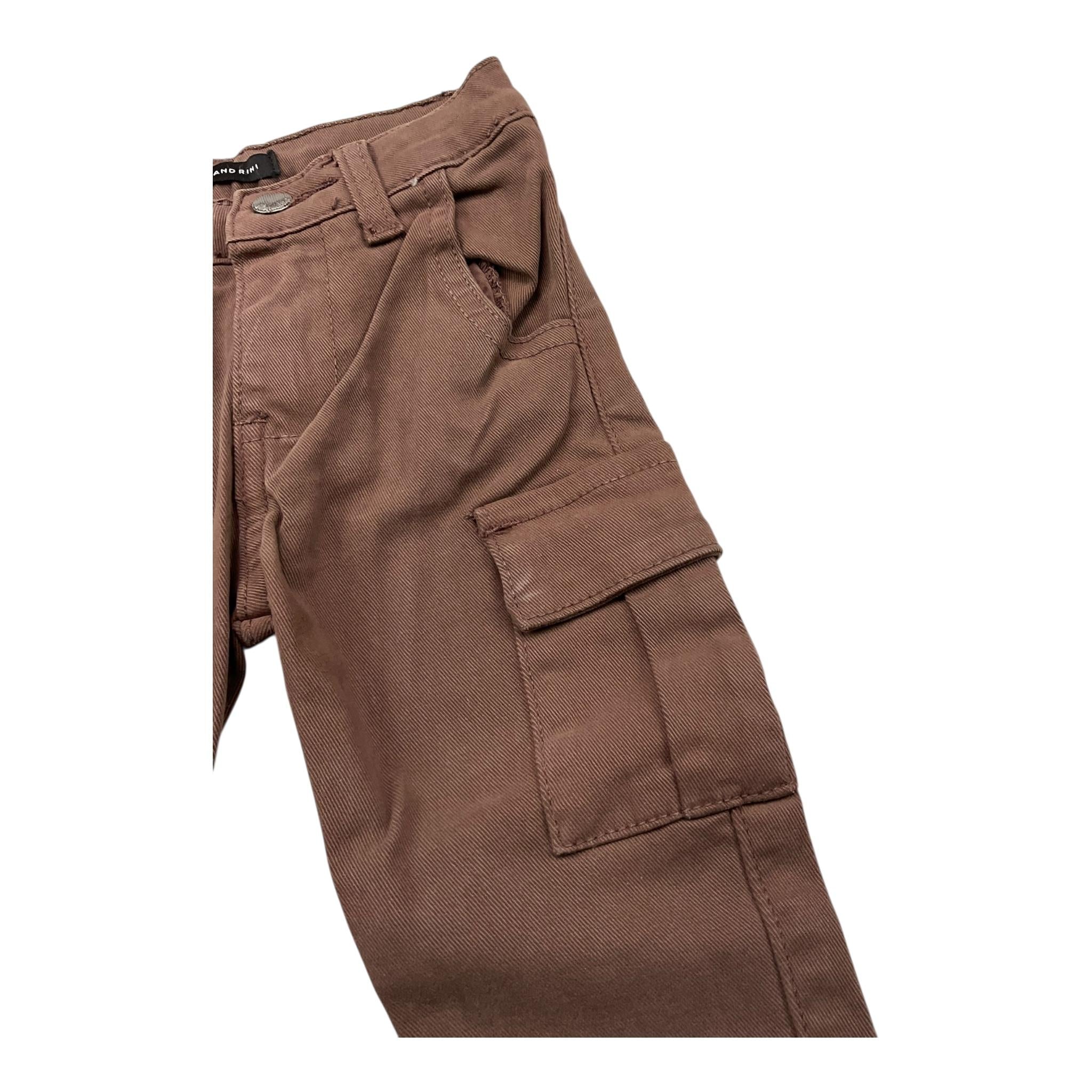 DANIELE ALESSANDRINI jeans tinta unita con girovita regolabile Marrone per Neonato 1291P00023X MARRONE DANIELE ALESSANDRINI