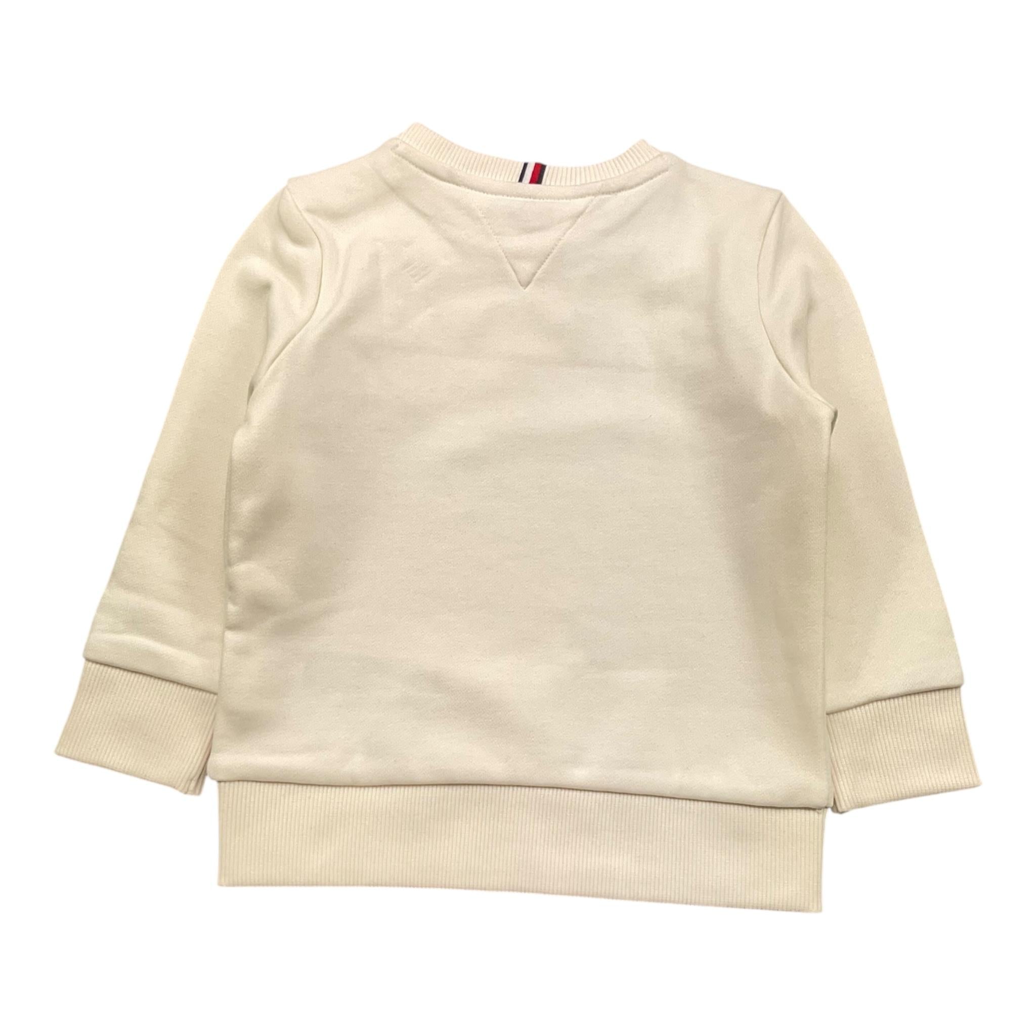 TOMMY HILFIGER felpa tinta unita girocollo con stampa Panna per Bambino KB0KB09048 PANNA TOMMY HILFIGER