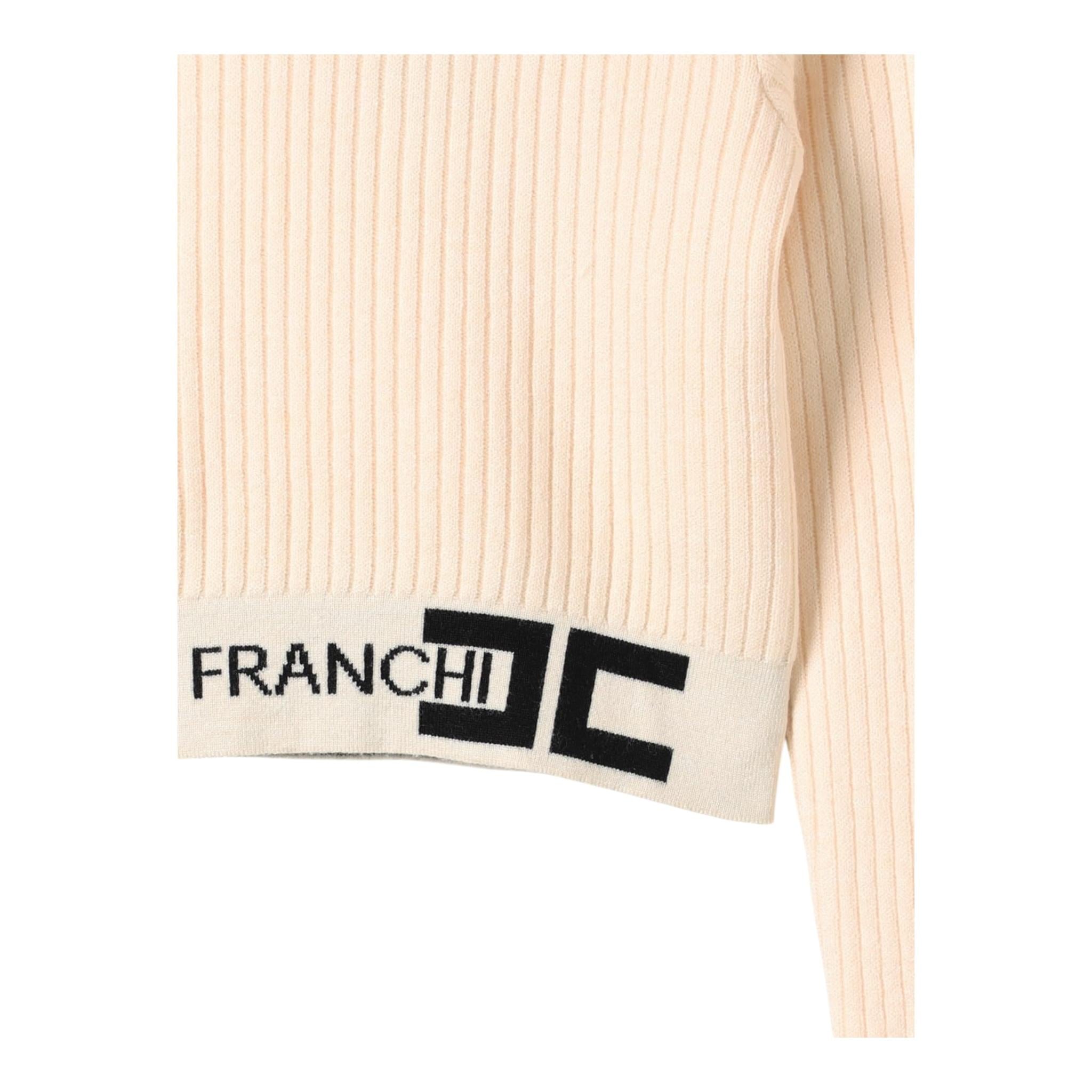 ELISABETTA FRANCHI maglia mezzo collo tinta unita con logo Beige per Bambina EFMA152X BEIGE ELISABETTA FRANCHI