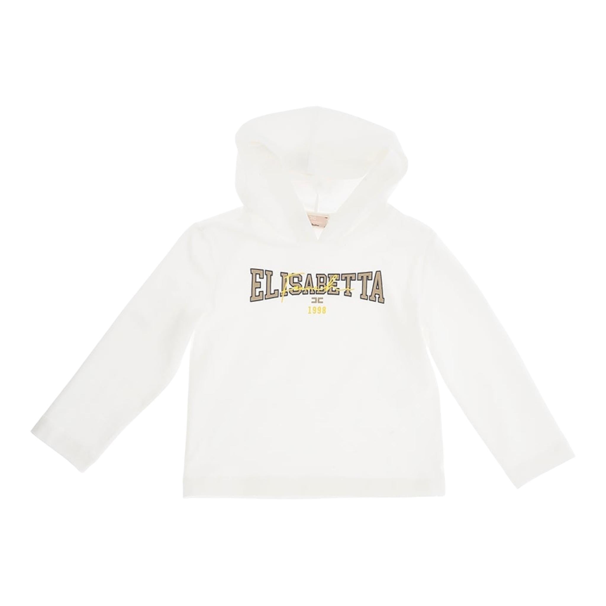 ELISABETTA FRANCHI shirt tinta unita cn cappuccio e logo Panna per Neonata EGTS083 PANNA ELISABETTA FRANCHI